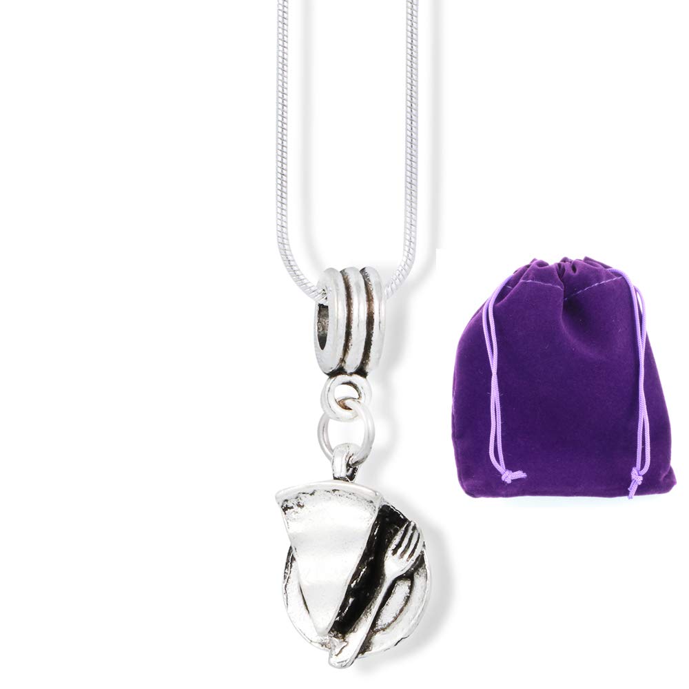 Pie Baking Necklace for Women - Slice of Pie & Fork Charm Jewelry - Unique Baking Gifts for Bakers - Perfect Cooking Gift for Pie Lovers - Great for Birthdays, Anniversaries & Chef Appreciation