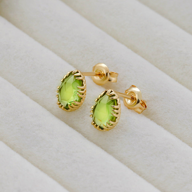 Natural Green Peridot Stud Earrings for Leo Birthstone | Sterling Silver Hypoallergenic Jewelry | Perfect for Birthday Gifts, Anniversary & Everyday Wear