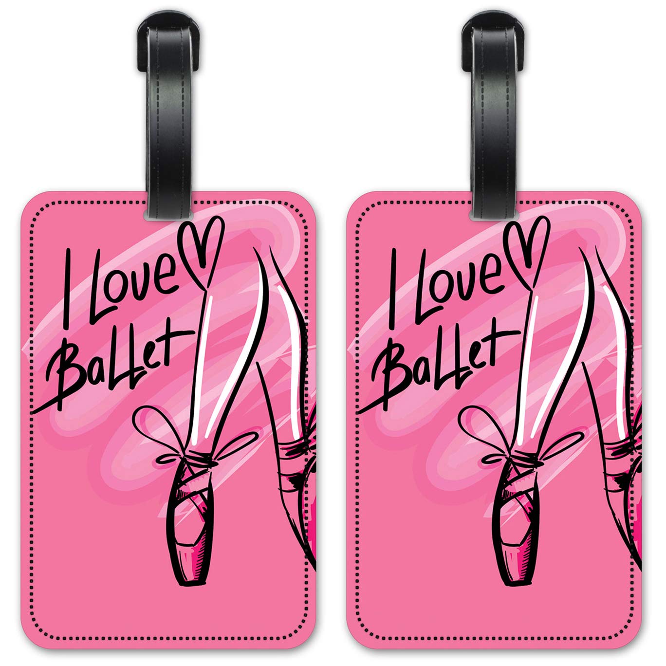 Ballet-Themed Luggage ID Tags - Set of 2 Personalized Suitcase Identification Cards for Travelers | Perfect for Ballet Dancers, Dance Competitions & Gift Giving