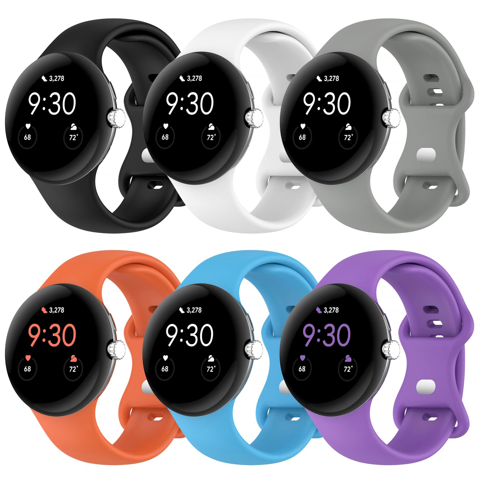Soft Silicone Sport Watch Band Compatible with Google Pixel Watch 2/1 - Replacement Strap Bracelet for Smartwatch Accessories | Gym, Running, Swimming & Daily Wear