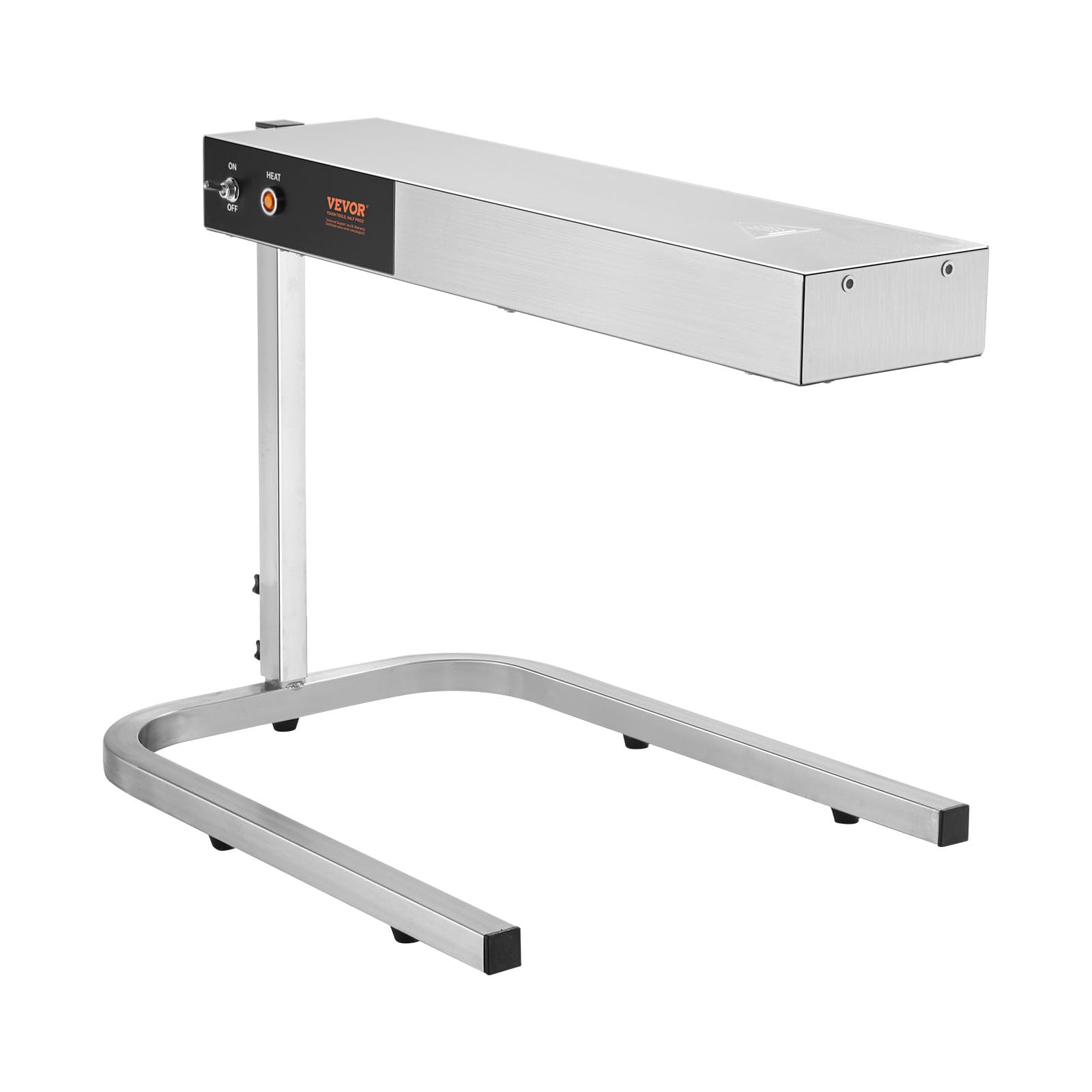 VEVOR 750W Commercial French Fry Warmer - Stainless Steel Electric Food Heating Lamp with Adjustable Temperature 104-122°F - Perfect for Chip Buffet, Restaurant Kitchen Countertop & Fast Food Service Stations - Silver