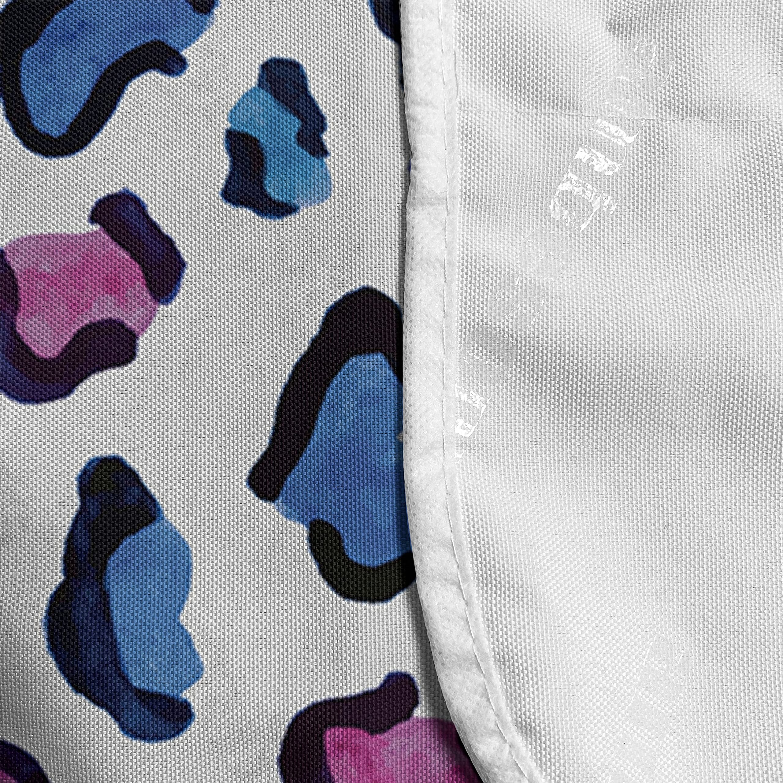 Ambesonne Waterproof Microwave Cover with Pockets - Exotic Savannah Animal Print in Blue, Pink & Black - 36