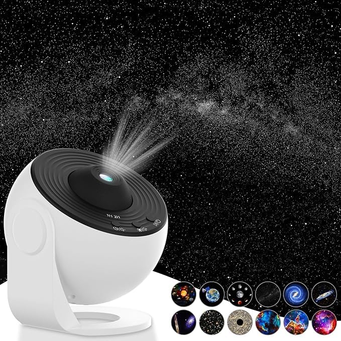 4K Elec3 Star Projector - Ultra Clear Galaxy Night Light with 12 Replaceable Discs, 360° Rotation Planetarium Projector for Bedroom & Kids Room | Perfect for Stargazing, Relaxation, Birthday & Valentine's Gift