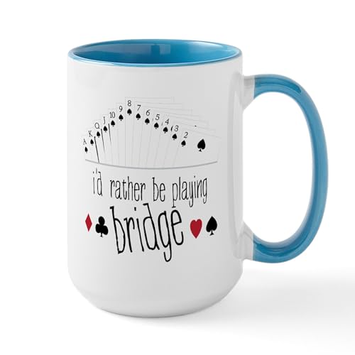 White/Blue Inside - Id Rather Be Playing Bridge Mugs