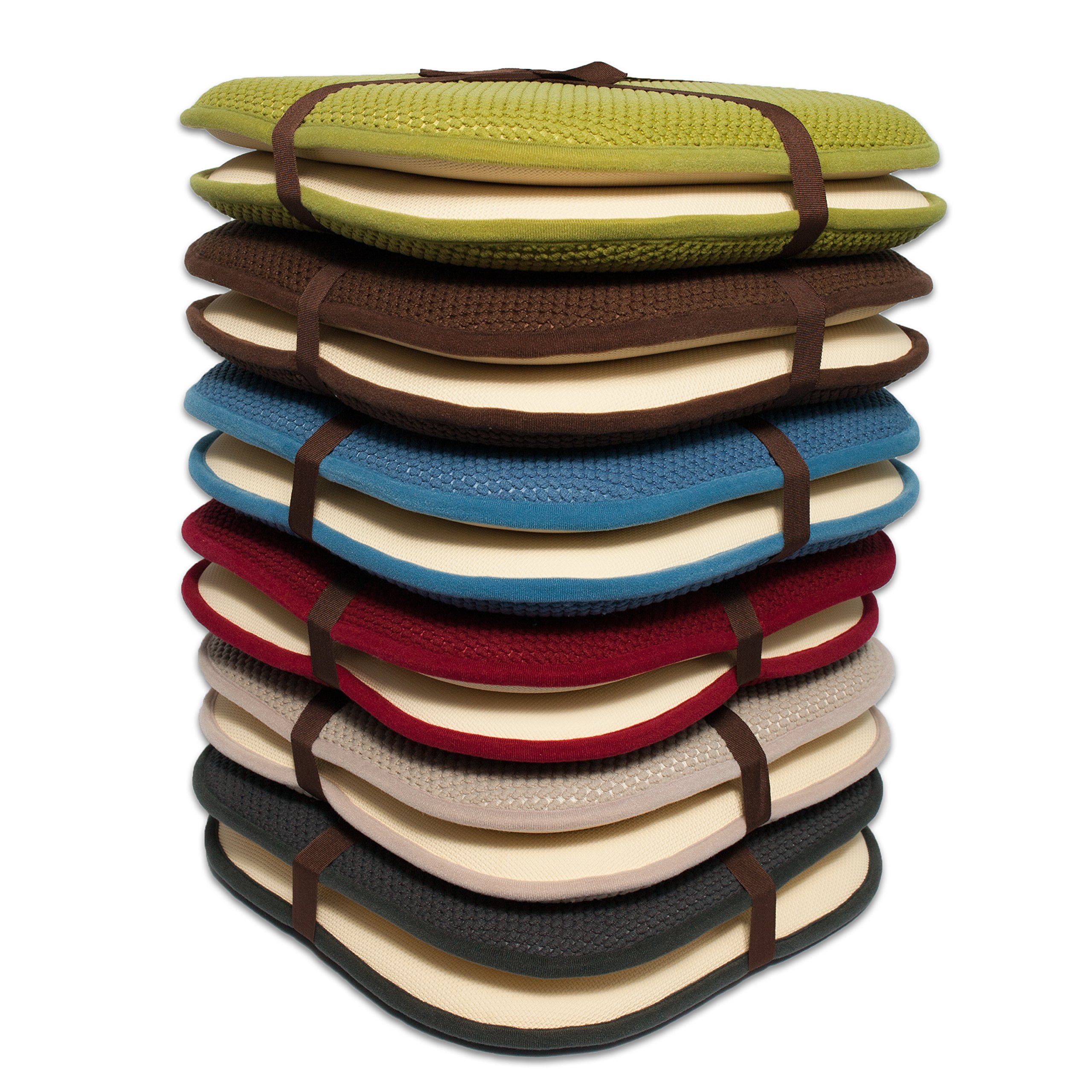 Sweet Home Collection Memory Foam Honeycomb Non-Slip Chair Cushion (2 Pack) - 16