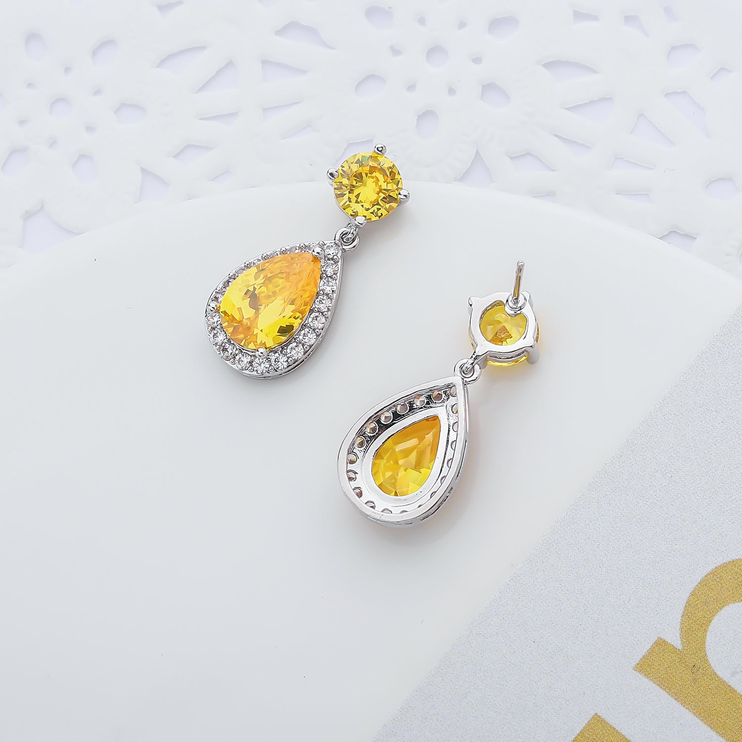 5A Cubic Zirconia Water Drop Earrings for Women - Elegant Wedding Jewelry, Bridal Party Gift, Anniversary Present - Perfect for Evening Gala, Prom, Cocktail Party (CE10488)
