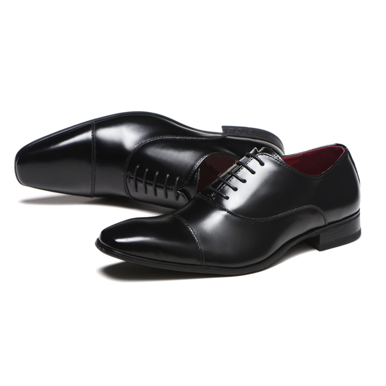 Men's Retro Square Toe Wedding Dress Shoes - Comfortable Height Increasing Business Oxfords for Formal Occasions, Tuxedo & Prom - Perfect for Weddings, Business Meetings and Special Events