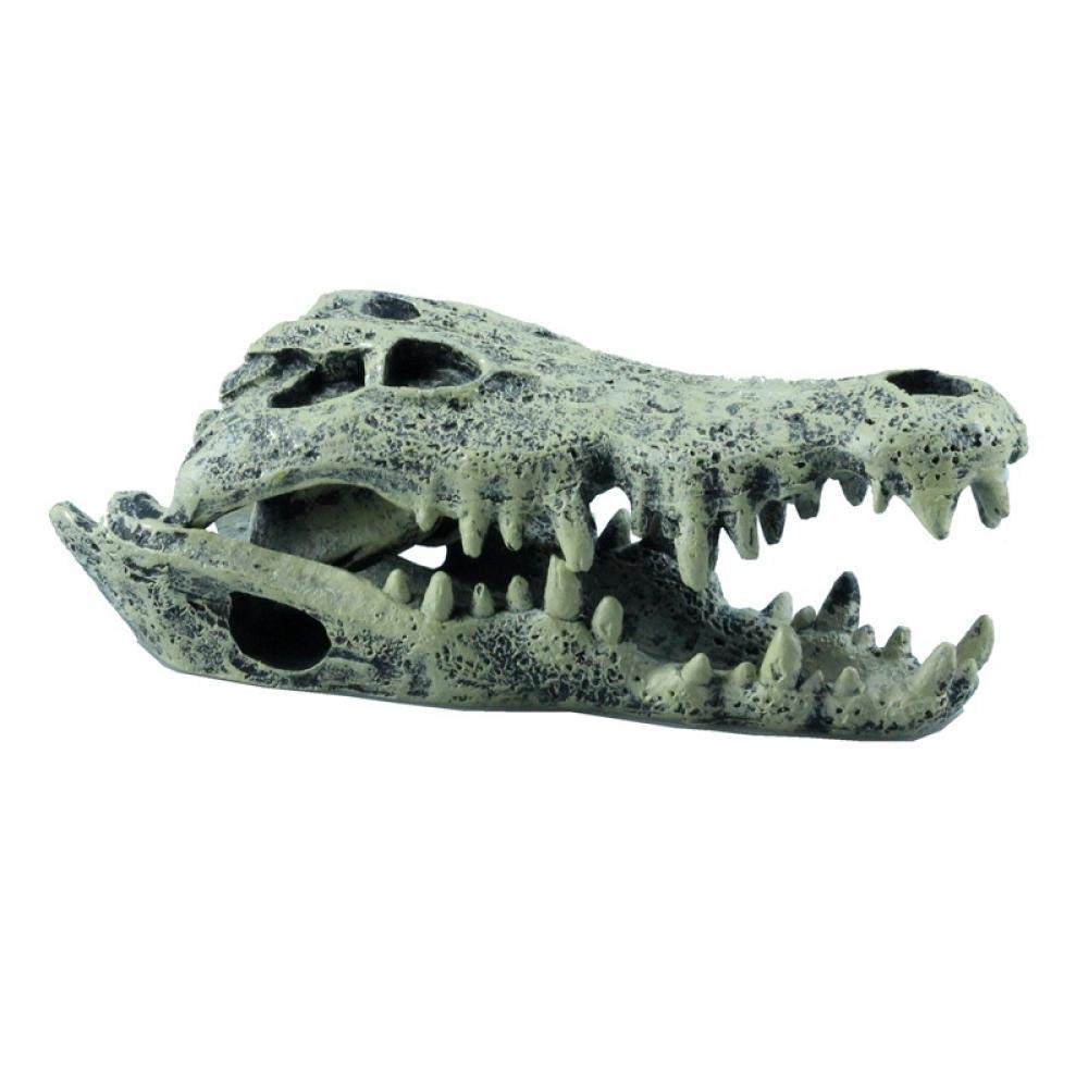 Dinosaur Skull Resin Statue - Aquarium & Fish Tank Decoration, Reptile Landscape Home Décor Figurine | Perfect for Terrariums, Reptile Habitats & Gothic Home Decor
