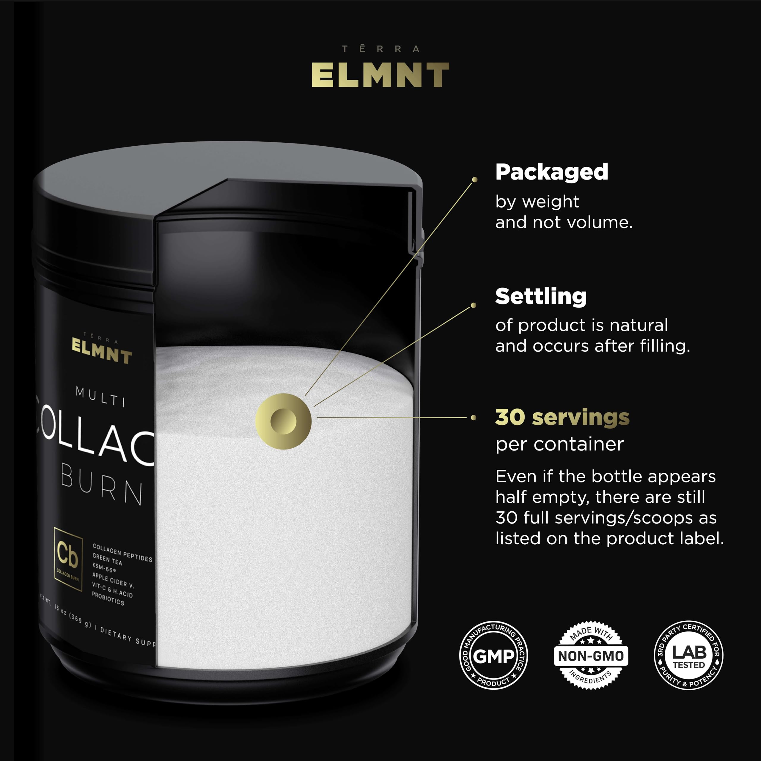 ELMNT Super Collagen Powder for Women - Premium Multi Collagen Peptides Protein Supplement with Probiotics, Hyaluronic Acid, Apple Cider Vinegar (ACV), KSM-66 Ashwagandha & Biotin | Supports Weight Loss, Skin Beauty & Hair Growth | Unflavored Collageno Supplement | Perfect for Daily Wellness Routine & Anti-Aging Care