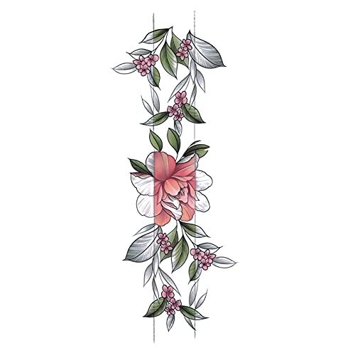 5 Pcs Waterproof Temporary Tattoo Stickers - Rose Flower Bracelet & Anklet Design, Colorful Arm Tattoos for Women & Girls | Perfect for Parties, Festivals, Beach Vacations & Summer Style
