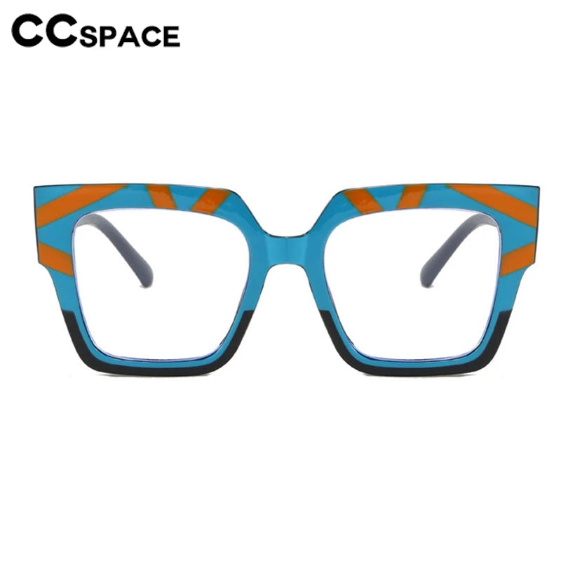 CCspace Women's Full Rim Square Thick Polycarbonate Eyeglasses Frame 301255 - Lightweight & Durable for Work, Reading & Daily Fashion
