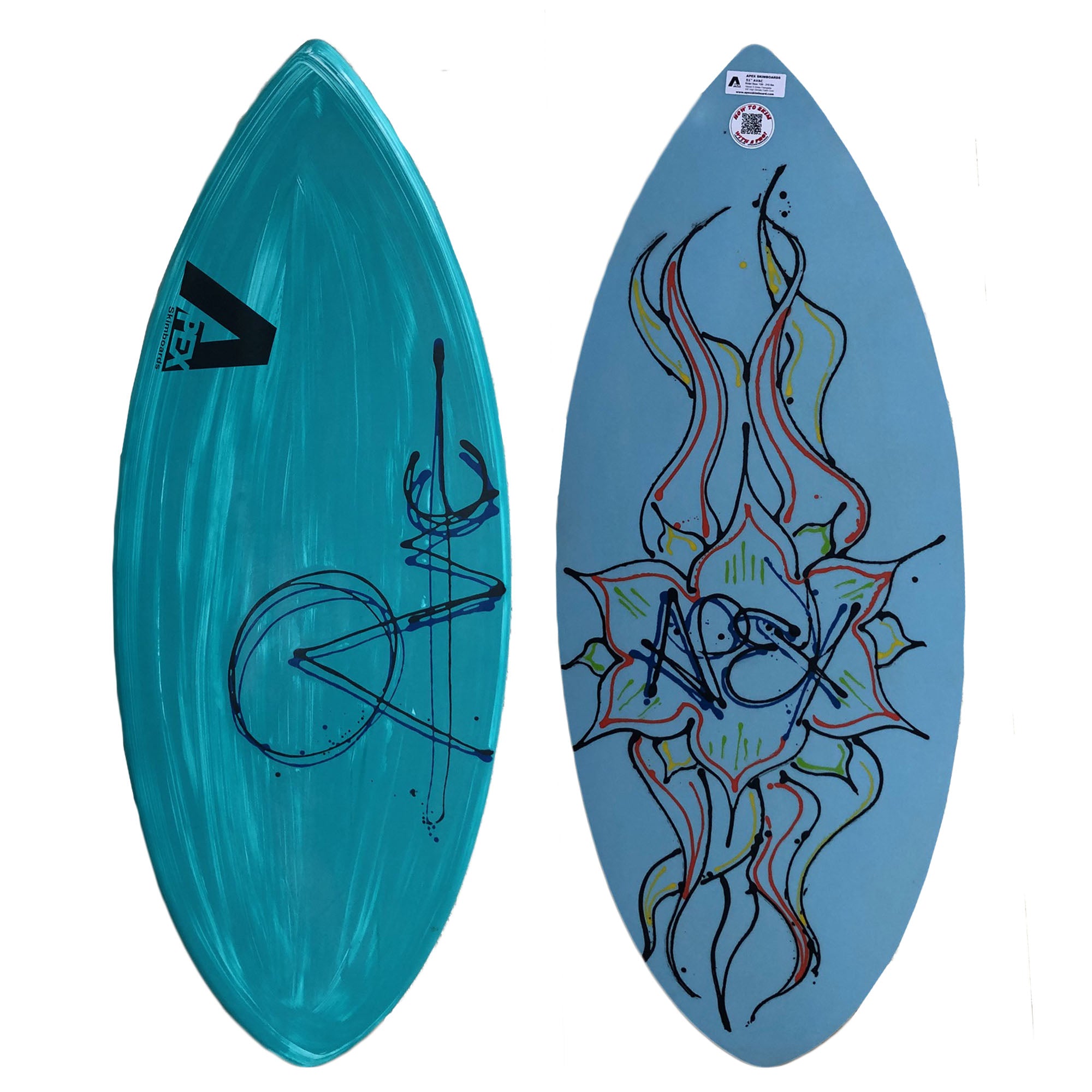 Apex AVAC 51 Skimboard for Kids & Adults - Premium Teal Bodyboard for Beach Waves, Perfect for Beginners & Professionals - Great for Surfing, Skimming & Water Sports at Ocean Shorelines