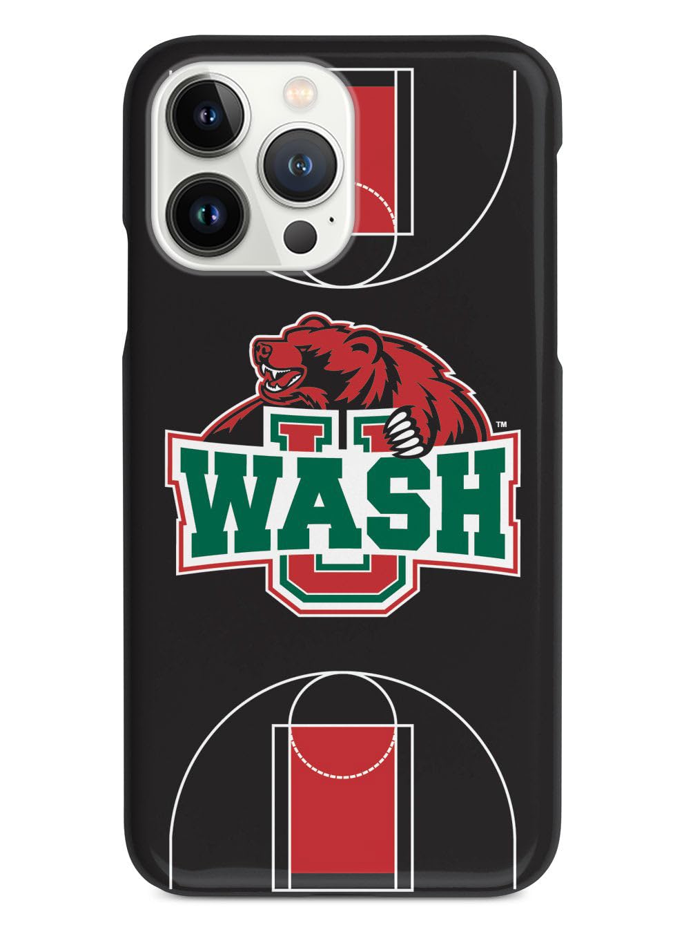 3D Textured iPhone 15 Pro Case with Rubber Bumper - Protective Phone Cover for Apple iPhone 15 Pro - Washington University St. Louis Bears Basketball Design - Perfect for School Pride & Game Day Protection