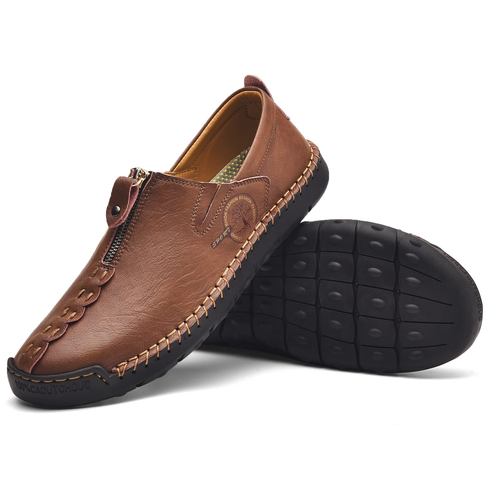 **Men's Casual Leather Slip-On Shoes – Breathable & Comfortable Walking Shoes for Men | Perfect for Travel, Work & Everyday Wear**