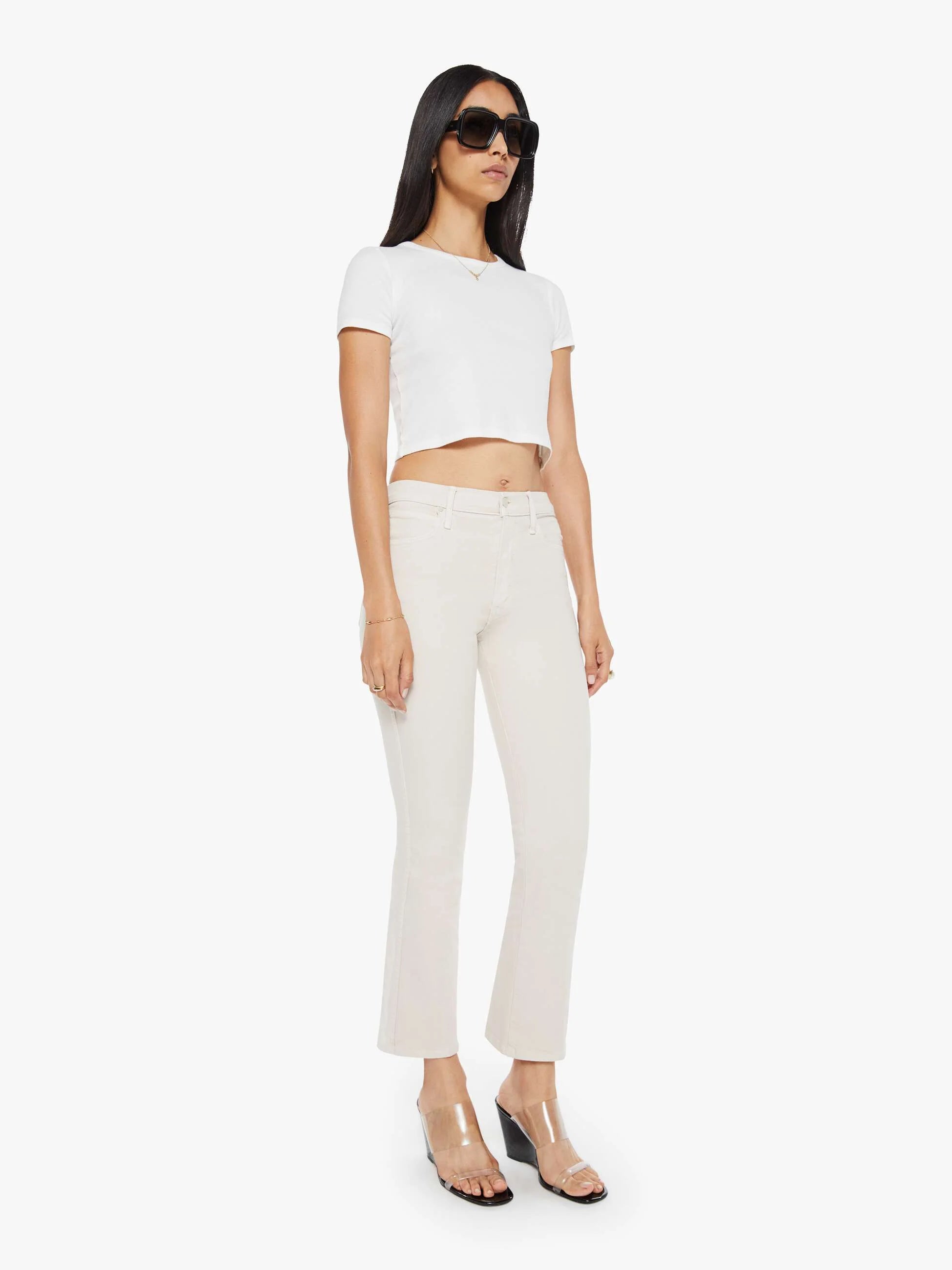 Stylish Mother The Mid Rise Smokin' Double Jeans for Women - Perfect for Casual Outings & Date Nights