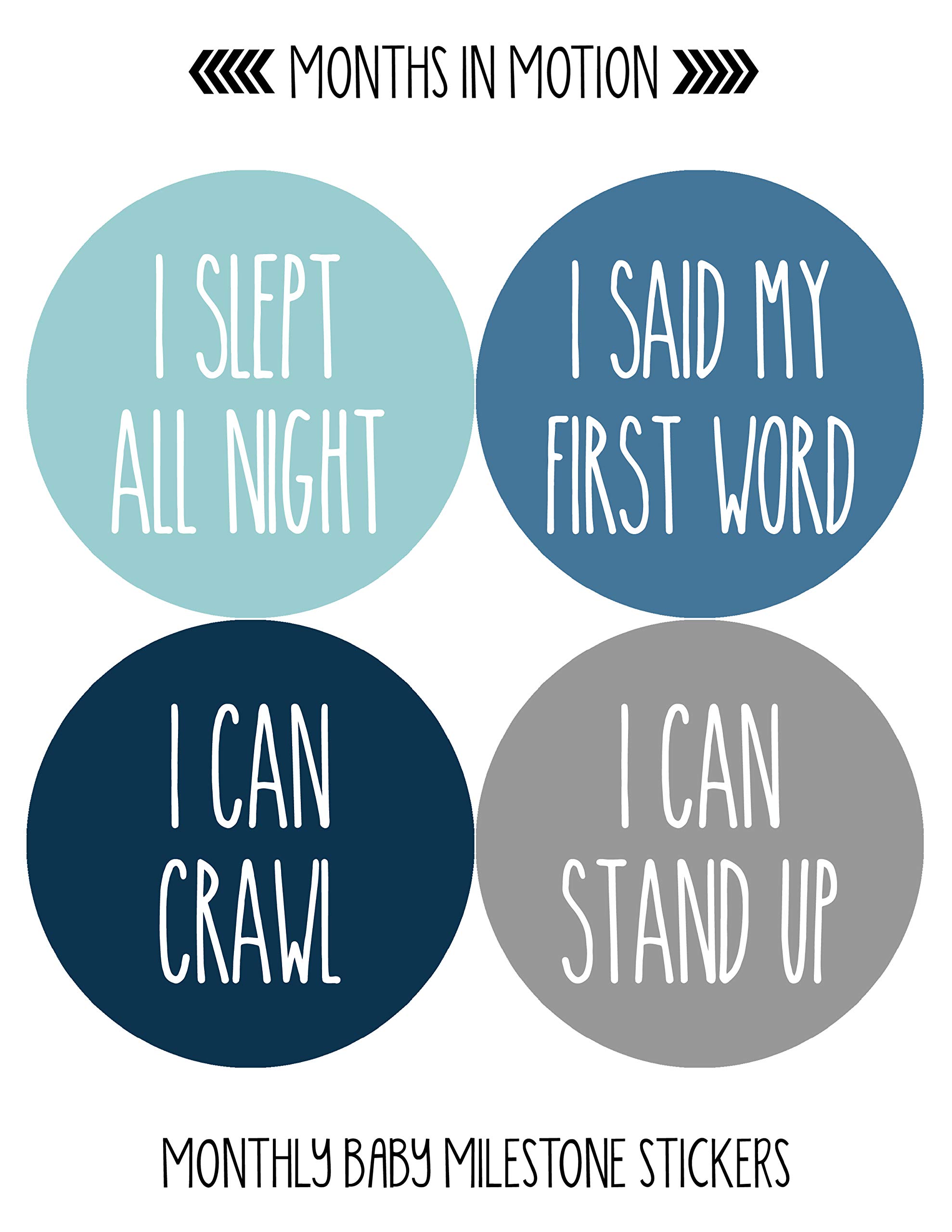 Baby Milestone Stickers Set of 24 - Newborn Monthly Growth Tracking Stickers for Boys & Girls - Perfect for Baby Photo Shoots, Scrapbooking & First Year Memory Keepsakes