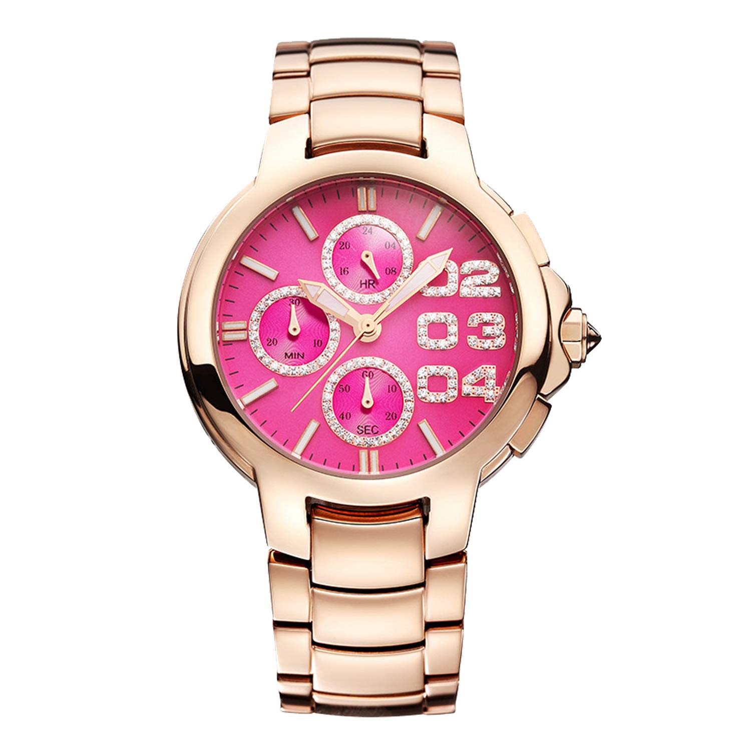 Stylish Unisex Stainless Steel Two-Tone Watch for Men & Women - Large Face Quartz Movement with Crystal Accents - Gold-Tone Wristwatch for Business, Casual & Special Occasions