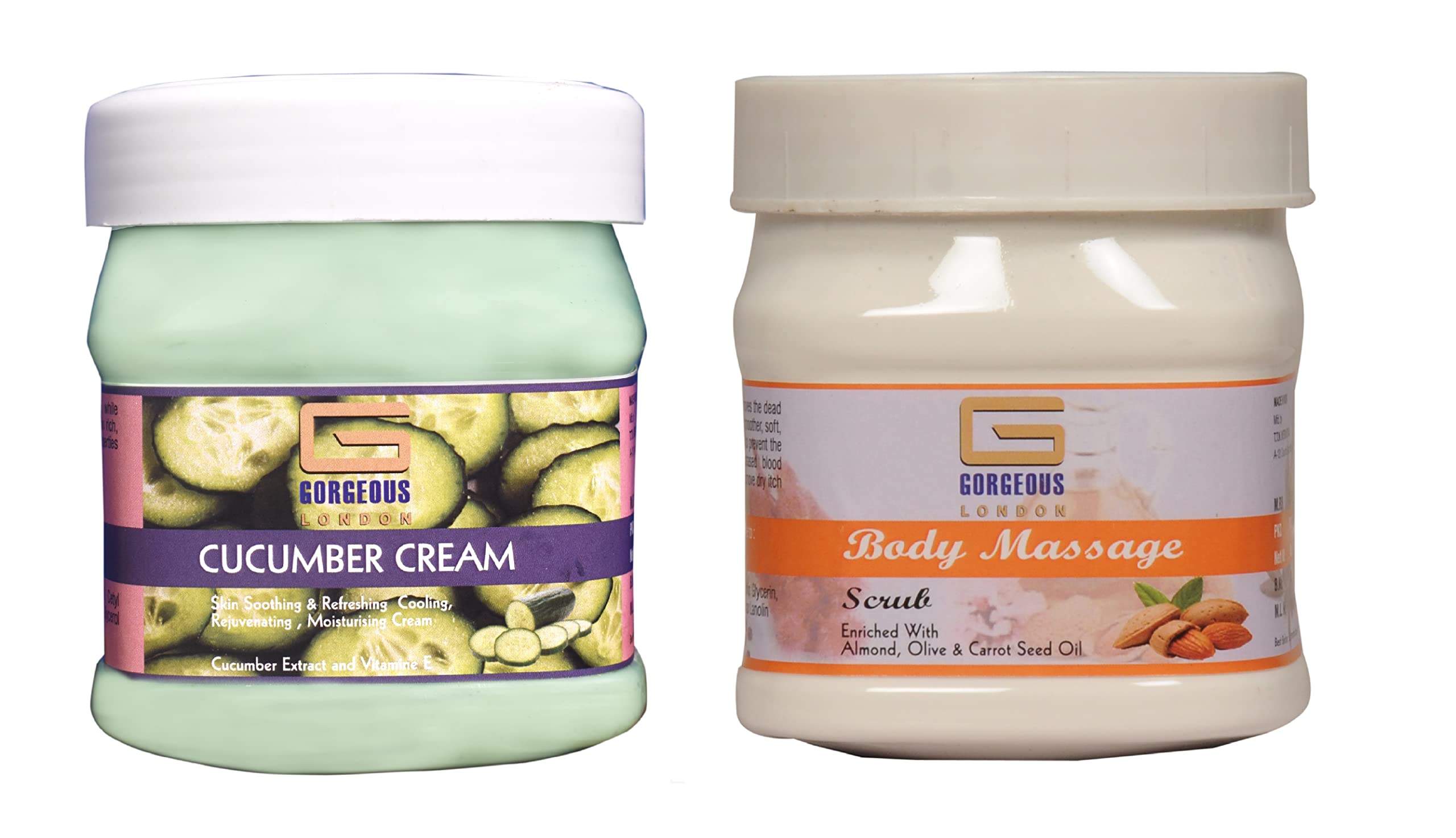 London Cucumber Cream & Body Scrub Set - 2 Pack (450ml Each) | Hydrating & Exfoliating for Smooth Skin | Perfect for Spa Days & Self-Care Routines
