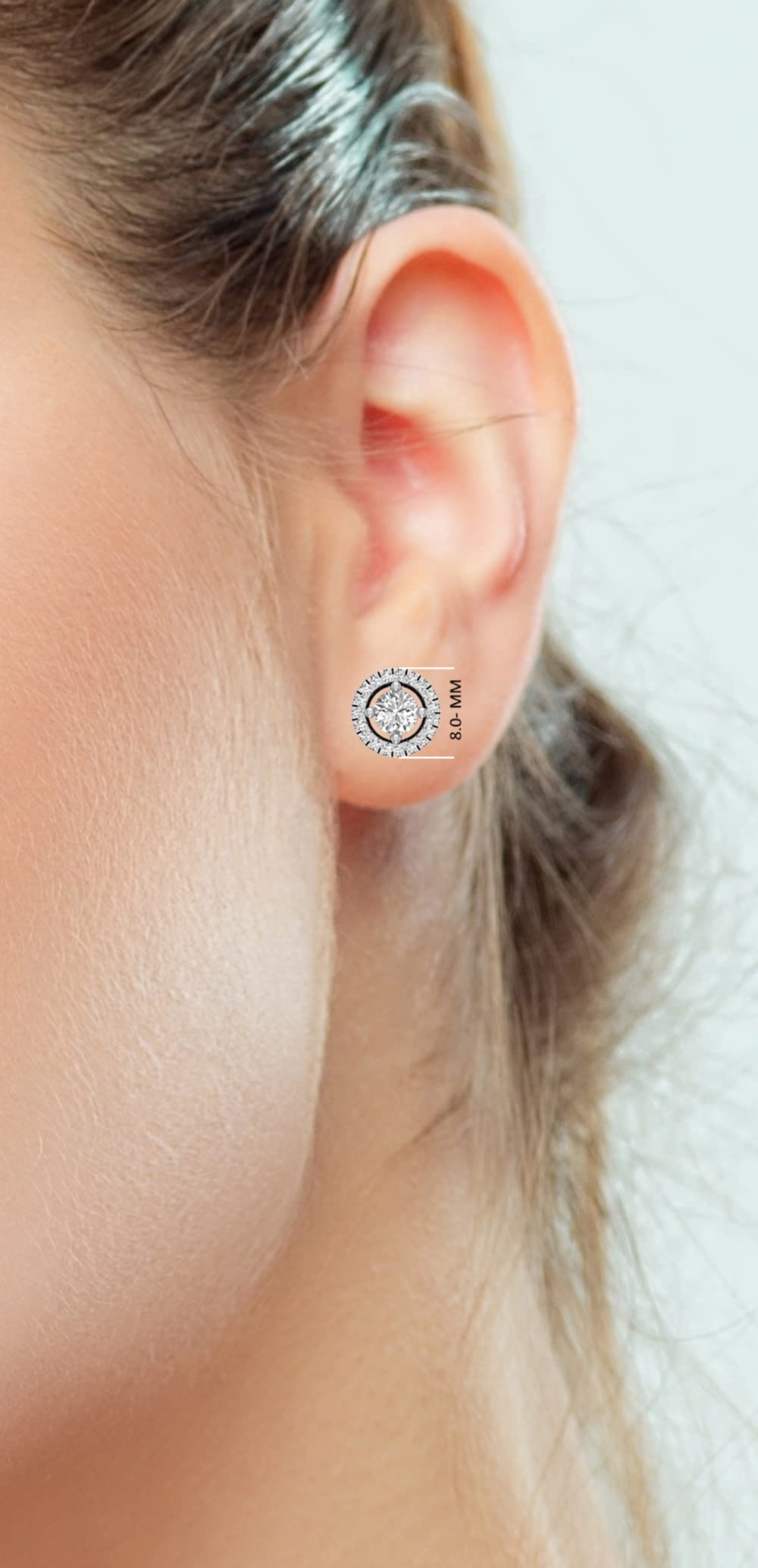Hypoallergenic Sterling Silver Heart & Halo Stud Earrings for Women - Cubic Zirconia CZ Small Stud Earrings Set for Everyday Wear | Perfect Gift for Valentine's Day, Anniversary & Birthday