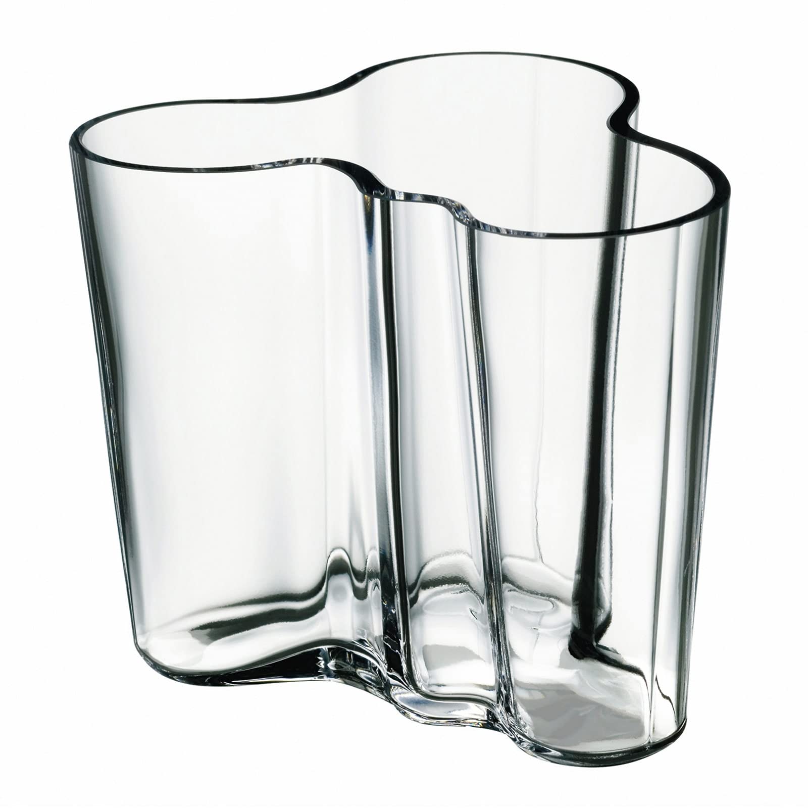 Iittala Alvar Aalto 95mm Clear Glass Vase - Modern Scandinavian Home Decor for Flowers & Centerpieces
