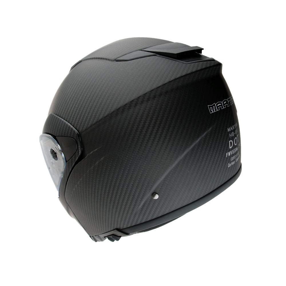 Martian Genuine Carbon Fiber Modular Motorcycle Helmet with Bluetooth Headset - Lightweight Flip-Up Full Face Design for Safe Riding | Perfect for Street Bikes, Touring & Commuting
