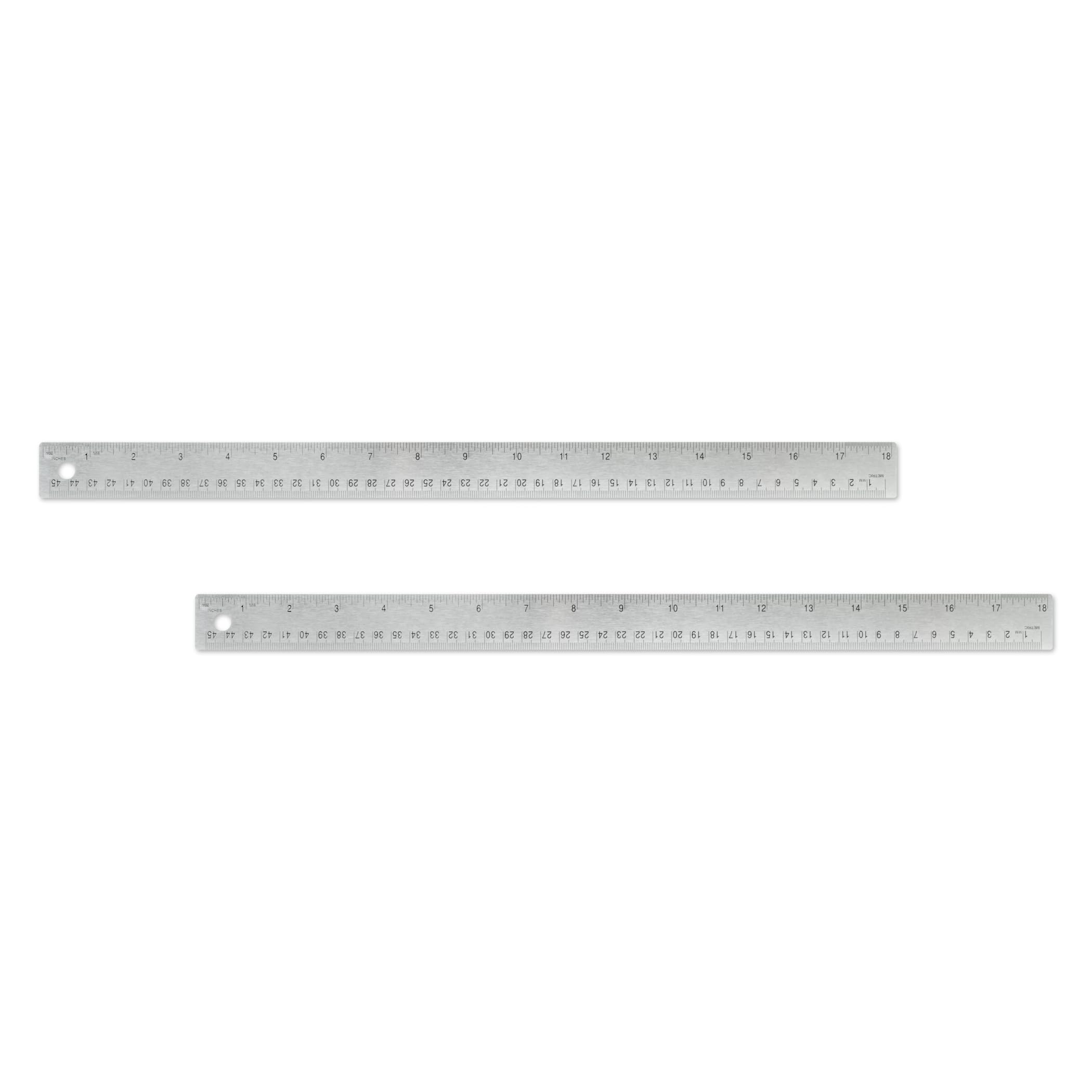Alumicolor Flexible Stainless Steel Ruler with Cork Back - 18 Inch (Pack of 2) - Durable Measuring Tool for DIY Projects, Crafting & Office Use
