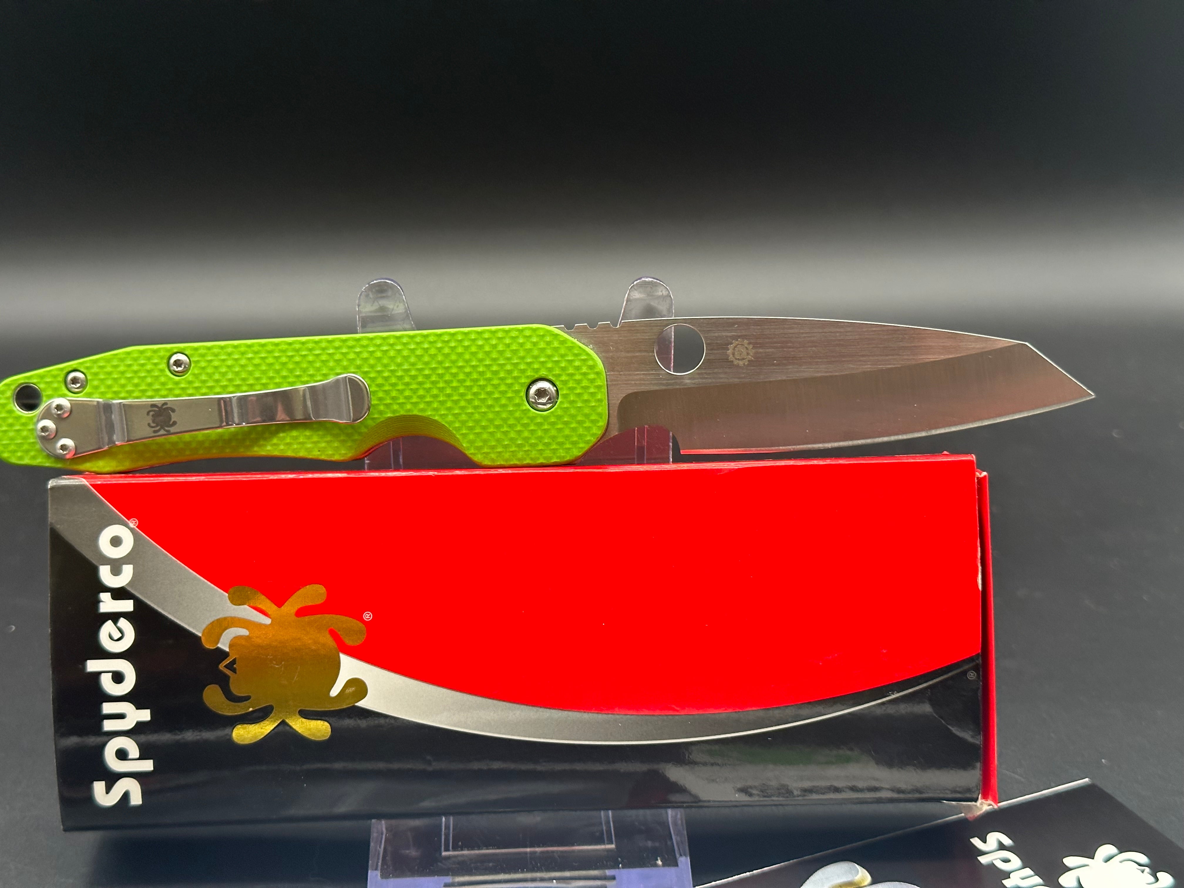 Spyderco Smock C240CFP Folding Knife with Green & Carbon Fiber Scales - EDC Pocket Knife for Outdoor, Camping, and Everyday Carry
