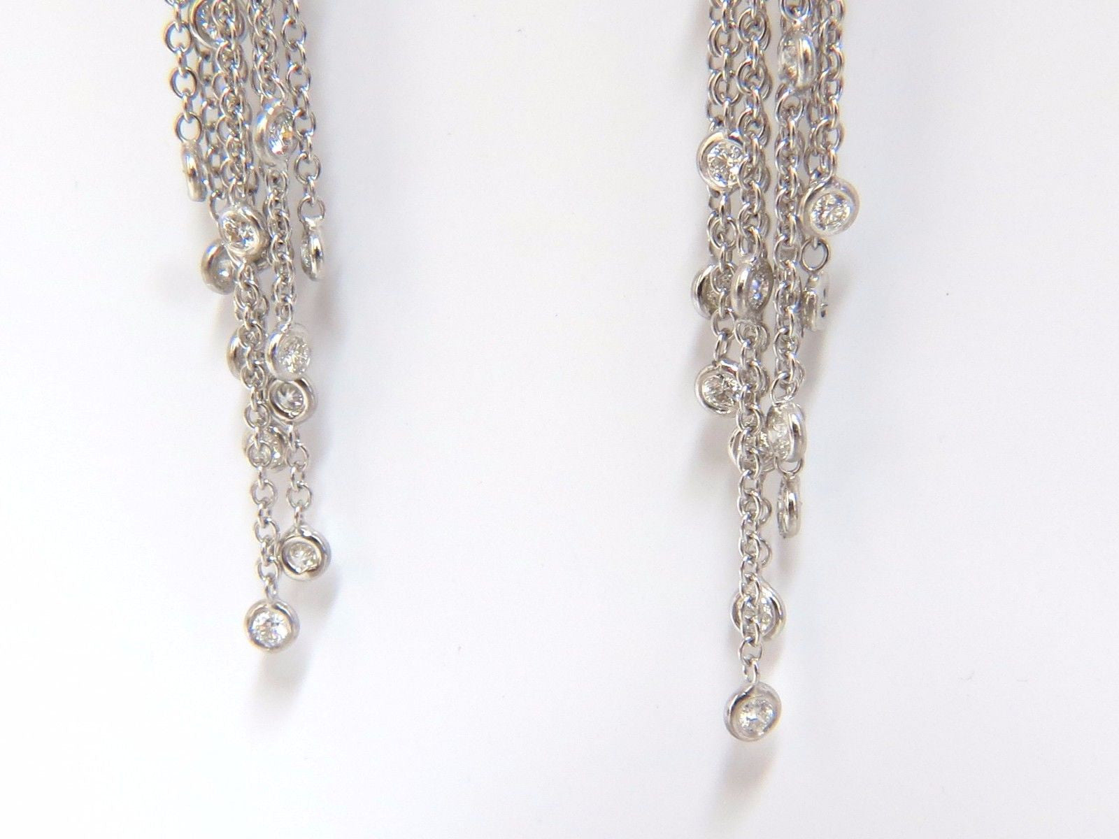 5.40ct Natural Diamond Cluster Dangle Drop Earrings in 18K Gold - Elegant Deco Style for Weddings & Evening Events
