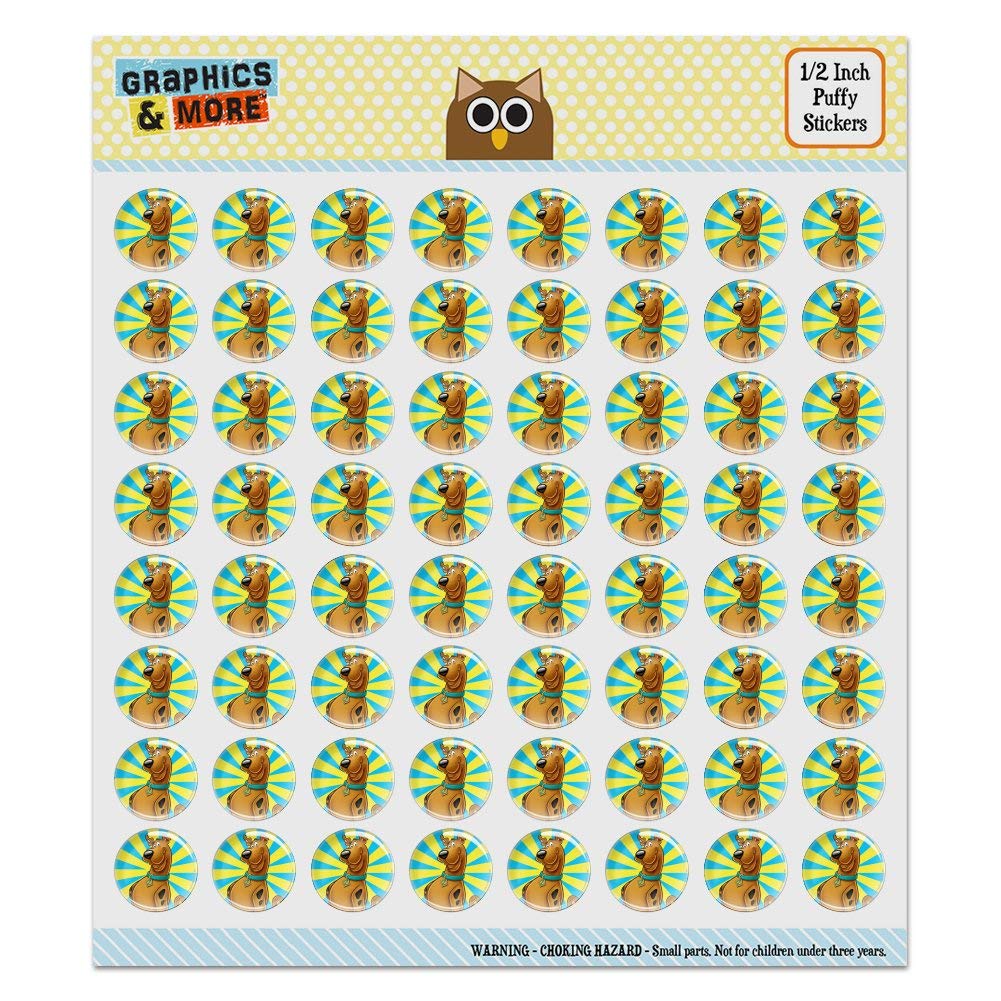 Scooby-Doo Cartoon Character Puffy Bubble Dome Stickers for Scrapbooking, DIY Crafts, Journals, and Kids' Activities - Fun Decorative Stickers for School Projects, Planners, and Gift Wrapping