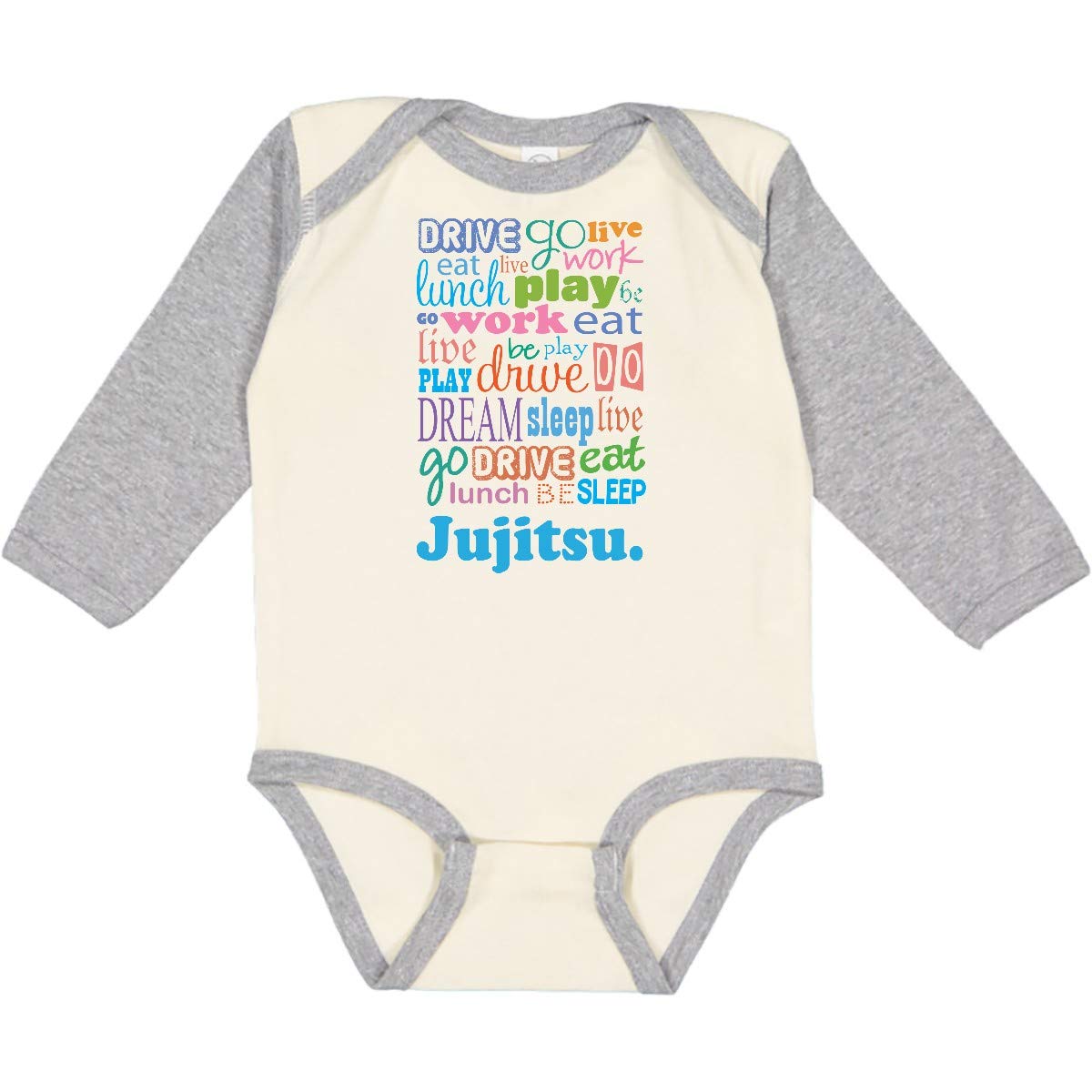 Inktastic Live Dream Jujitsu Long Sleeve Baby Bodysuit - Cute Karate Outfit for Infants & Newborns - Perfect for Martial Arts Class, Photo Shoots & Playtime
