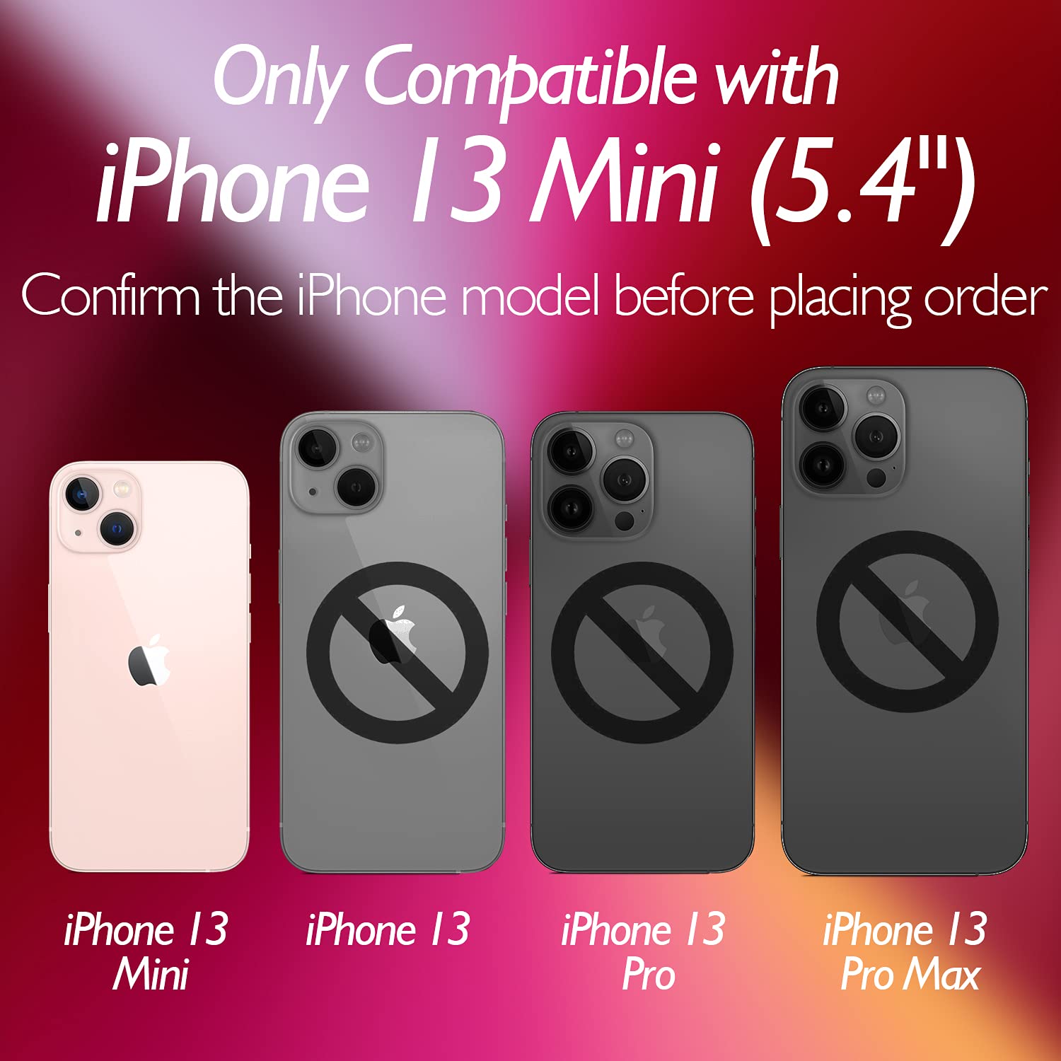 Premium iPhone 13 Mini Back Screen Protector [3-Pack] - Tempered Glass Rear Cover for 5.4