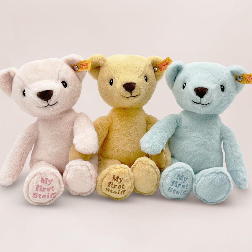 Steiff New Baby Gift Box - Premium Blue Plush Teddy Bear for Newborns | Perfect Baby Shower, Christening & First Birthday Gift