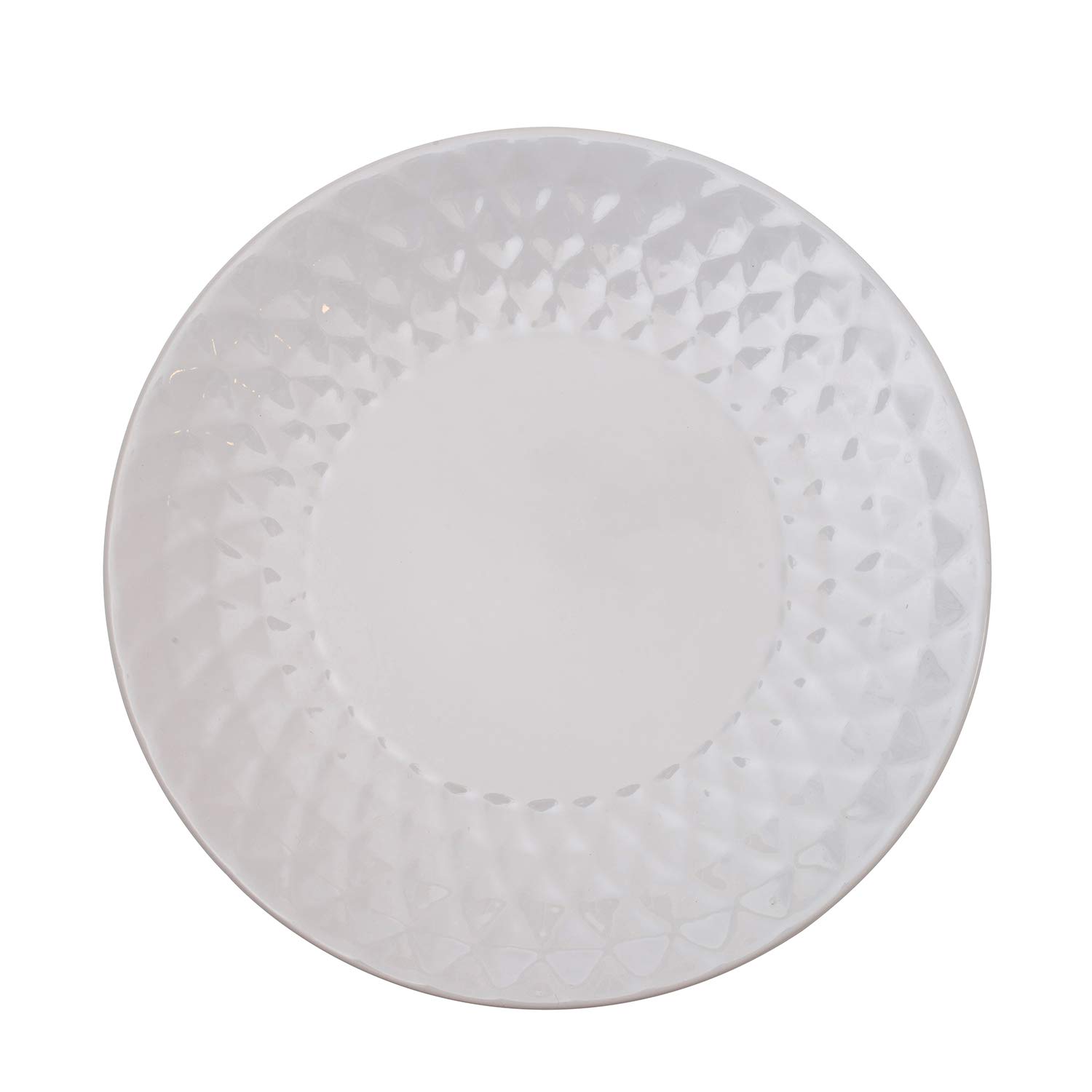 A&B Home 16-Piece Dinnerware Set - Glossy Cream Stoneware Plates, Bowls & Mugs with French Country Geometric Design - Service for 4 - Perfect for Family Dinners, Entertaining Guests & Everyday Use