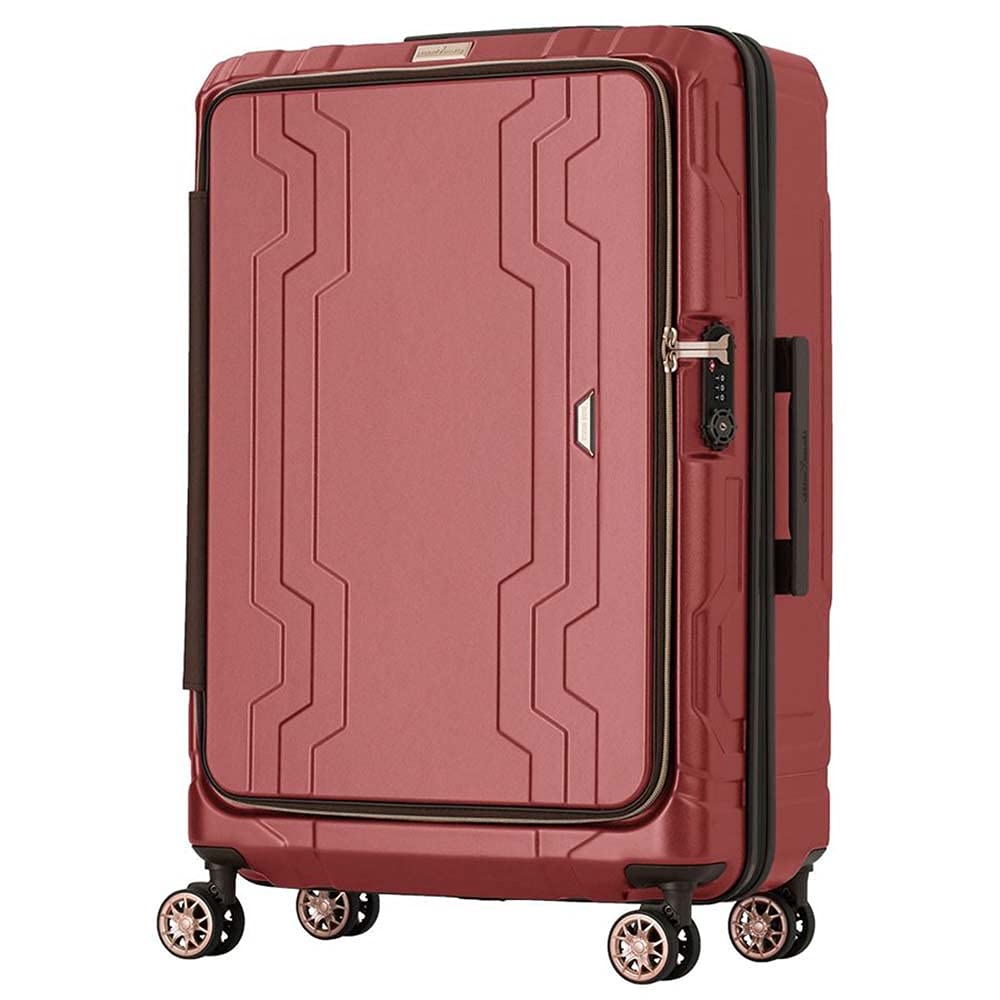 LEGEND WALKER 21 Inch Hardside Carry-On Suitcase with Vertical Opening & Internal Hinge Extension - Double Cushion Spinner Wheels, Wine Red (5205-48-WR) - Perfect for Business Travel & Weekend Getaways