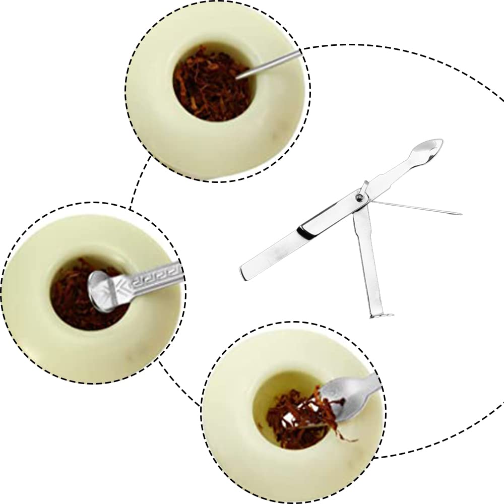 3-in-1 Stainless Steel Tobacco Pipe Cleaning Tool - Pipe Tamper, Reamer & Cleaner for Hookahs, Water Pipes & Smoking Accessories | Perfect for Pipe Maintenance & Relaxation Moments
