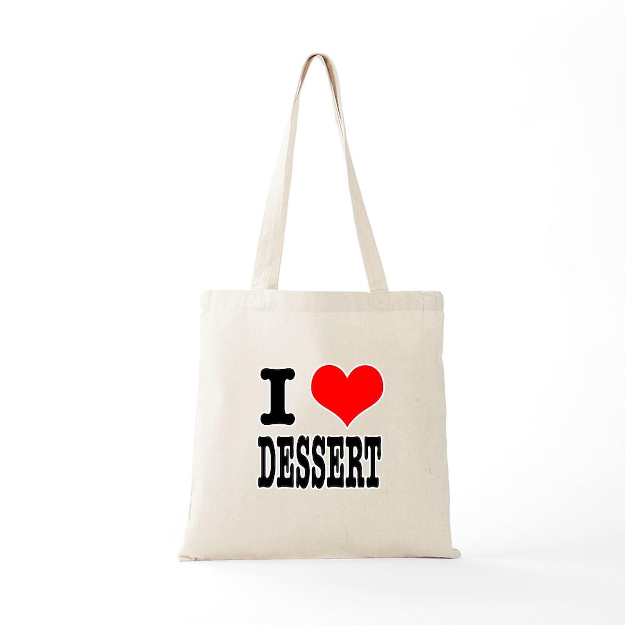 I Heart Dessert Tote Bag - Natural Canvas Reusable Shopping Bag for Groceries, Beach & Everyday Use | Eco-Friendly & Durable