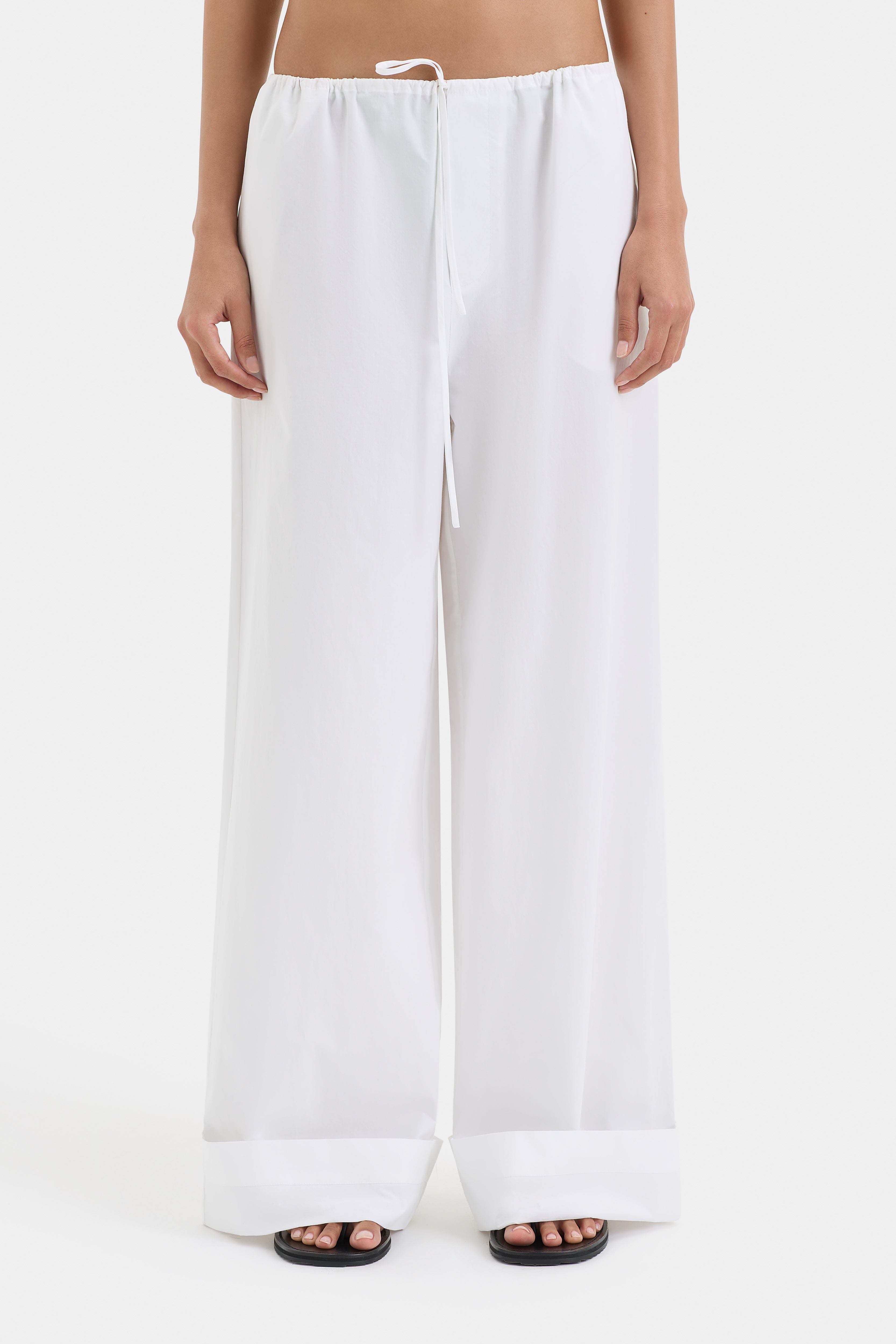 Zaria Ivory Pants for Women - Comfortable High-Waisted Wide Leg Trousers for Office, Travel & Casual Wear