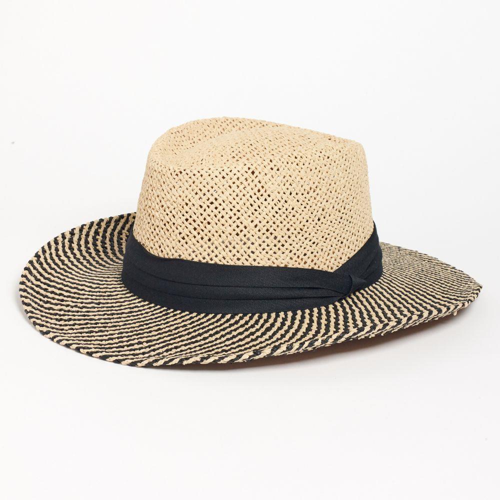 Two-Tone Contrast Brim Straw Panama Hat for Women & Men - Summer Beach, Garden Party, and Outdoor Vacation Accessories