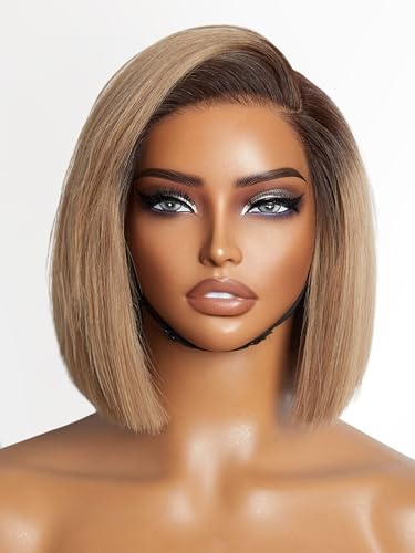 HD Side Part｜Blunt Cut｜Ash Blonde
