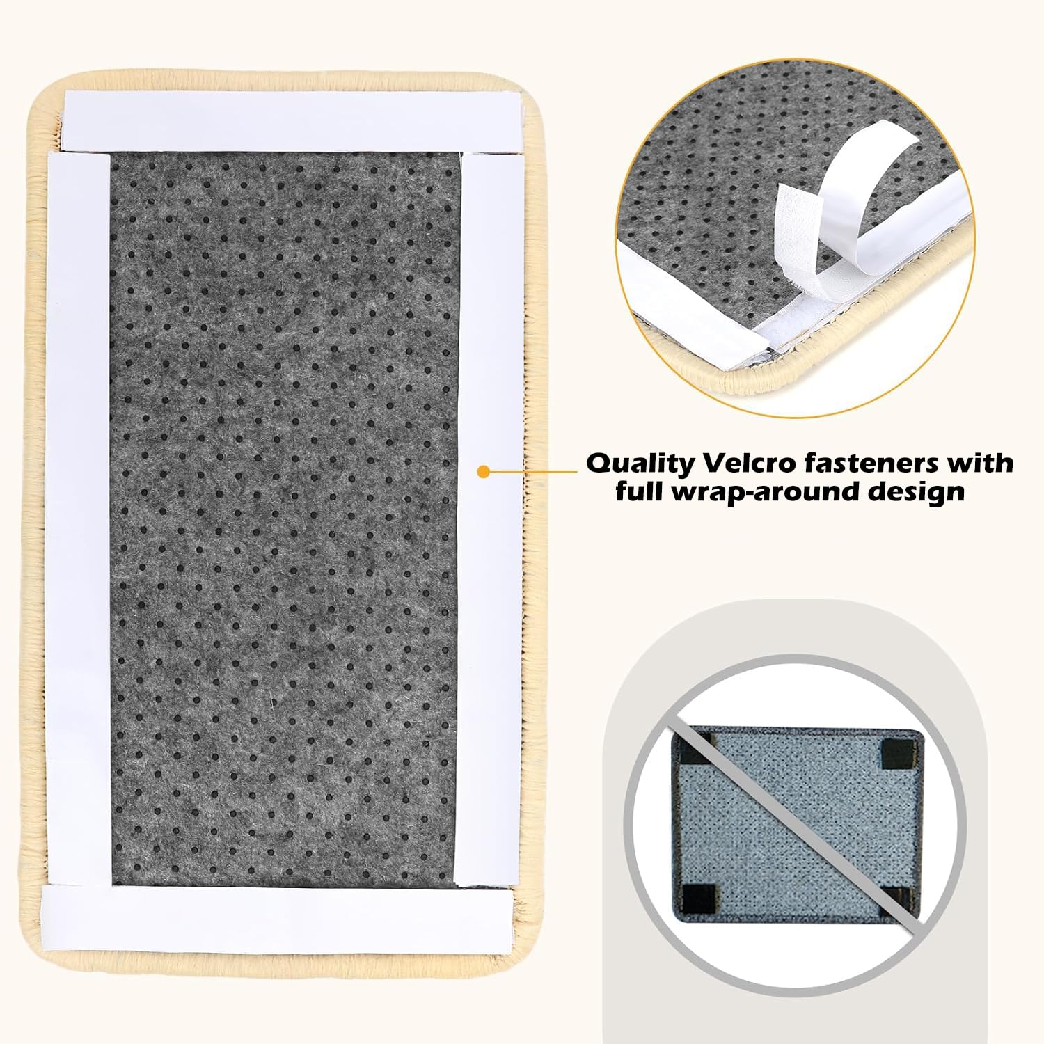 VCANIVR Cat Scratcher Mat - 50 X 30 CM Natural Sisal Cat Scratch Pad for Furniture Protection - Durable Cat Scratching Mat for Walls, Carpets & Sofas - Perfect for Indoor Cats to Play and Stretch Claws