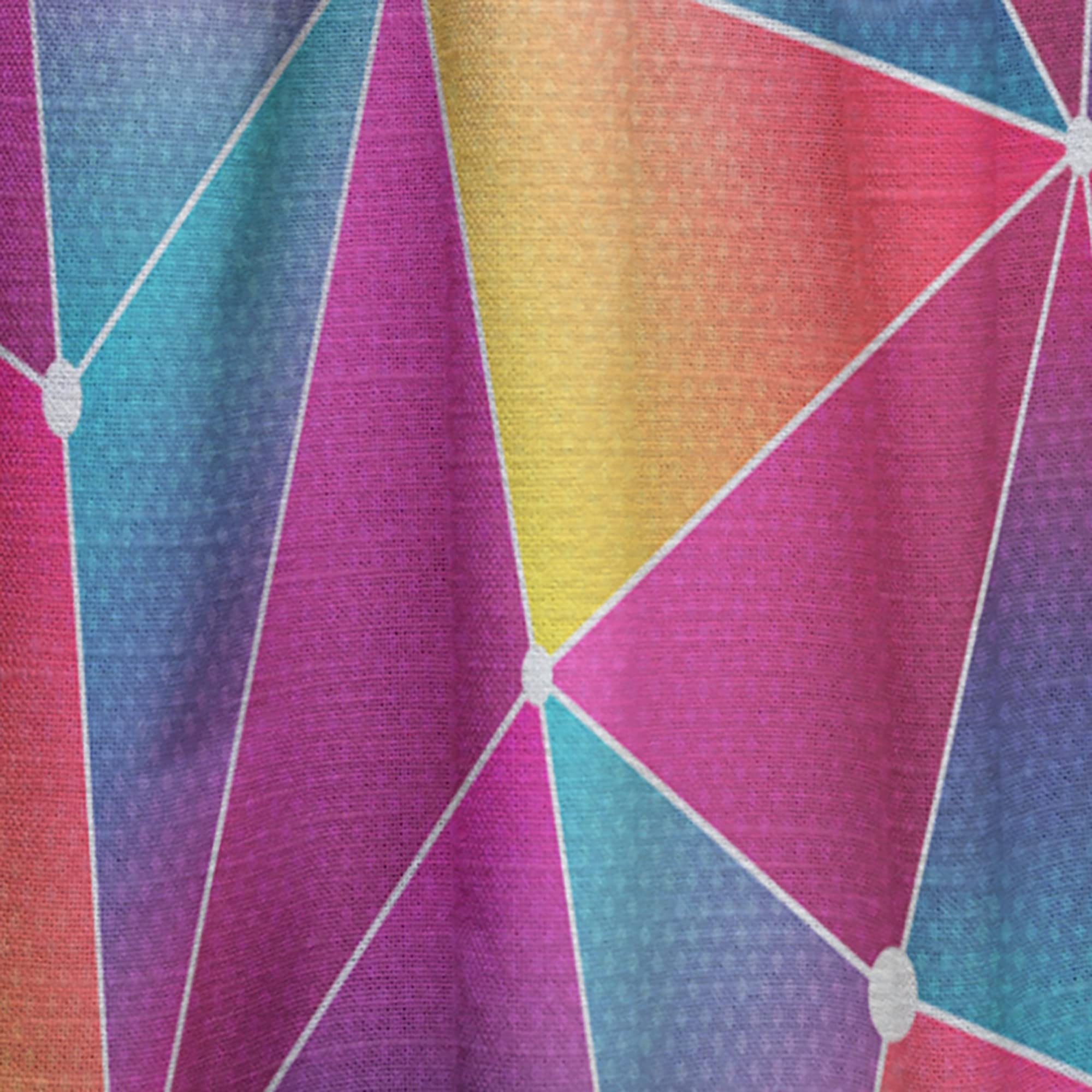 DesignQ Thermal Insulated Blackout Curtains - Modern Bright Triangle Grunge Pattern - 52x90 Inch Single Panel for Bedroom & Living Room - Perfect for Home Decor, Privacy & Light Control