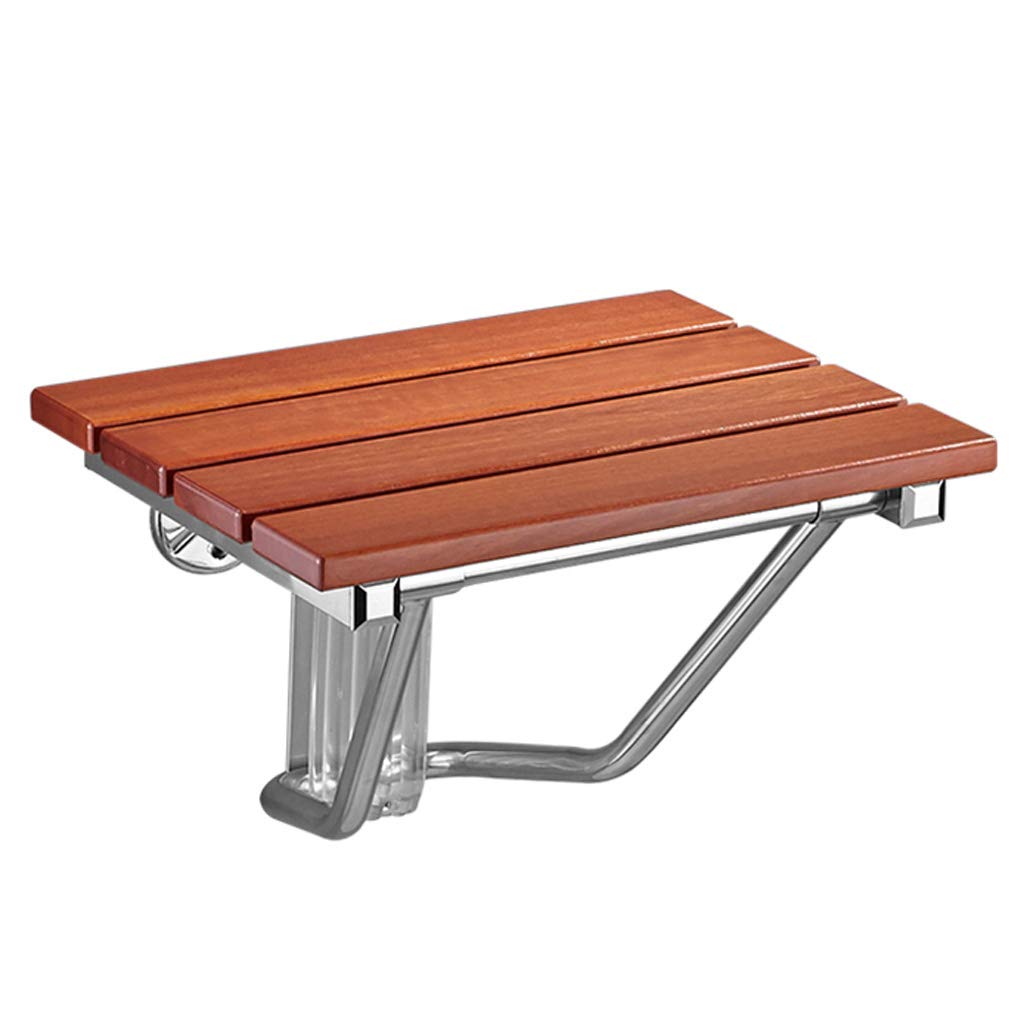 Foldable Wall-Mounted Shower Stool - Wooden Bath Chair for Elderly & Disabled - Space-Saving Bathroom Seat for Small Showers & Wheelchair Accessibility - Perfect for Assisted Bathing & Compact Bathrooms