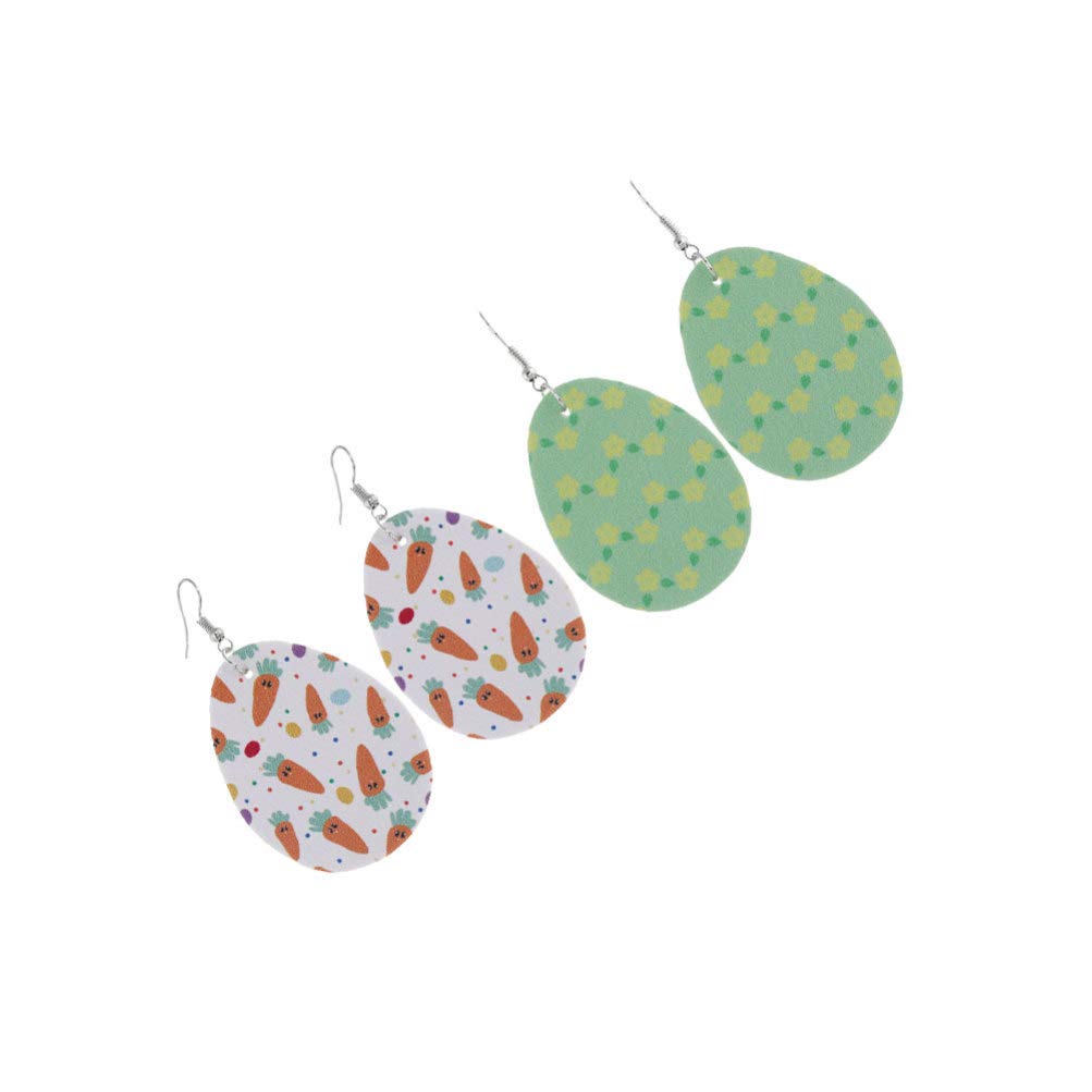 ABOOFAN 4pcs Easter Leather Dangle Earrings for Women - Layered Teardrop Boho Jewelry, Holiday Party Accessories, Christmas & New Year Gift for Her | Perfect for Easter Celebrations, Birthday Parties & Special Occasions
