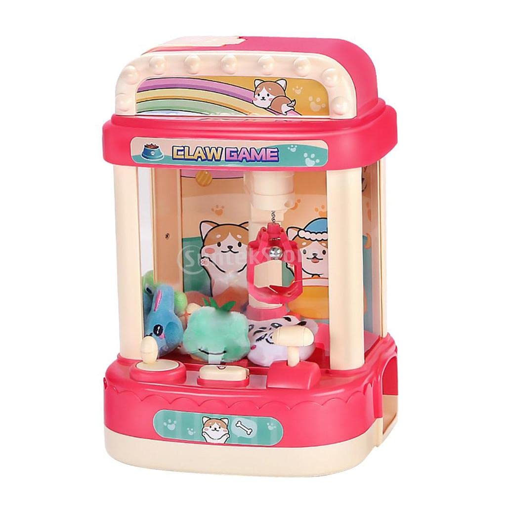 Coin Operated Candy Grabber Claw Machine - Mini Arcade Game with Carnival Music & Sweet Dispenser, 11.6x7.7x6.9 Inches (Red) - Perfect for Birthday Parties, Carnival Events & Family Game Nights