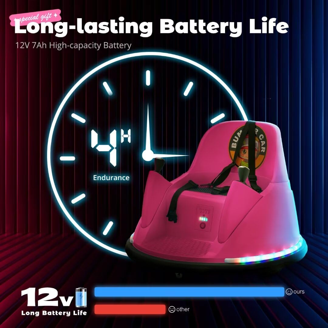 **Zupapa 12V Electric Ride-On Bumper Car for Kids Ages 1.5-6 Years - Remote Control, Bluetooth Music, 3 Speed Modes, DIY License Plate - CPSIA & ASTM Certified - Perfect for Indoor & Outdoor Play**