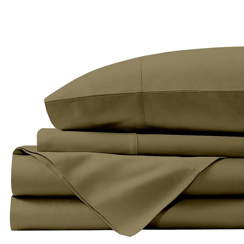 Split King Sheets for Adjustable Beds - 100% Cotton 5-Piece Bed Sheet Set with Deep Pockets (Taupe) - Soft & Breathable Split King Size Fitted Sheet, Flat Sheet & Pillowcases - Perfect for Adjustable Mattresses, Sleep Comfort & Guest Bedrooms