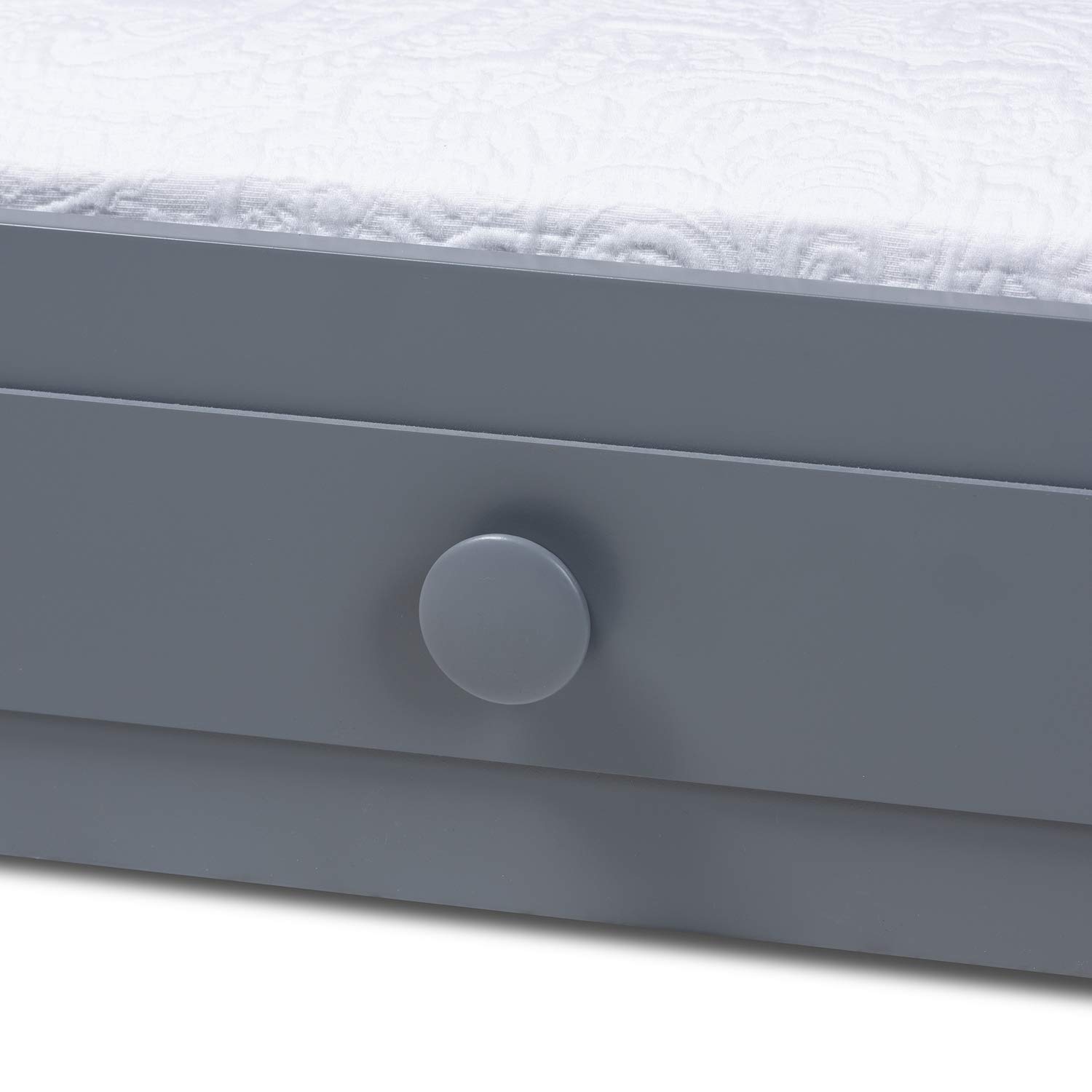 Baxton Studio Cintia Grey Wood Twin Size Bed with Trundle - Modern Wooden Daybed with Pull-Out Trundle for Guest Room, Small Space & Kids Bedroom