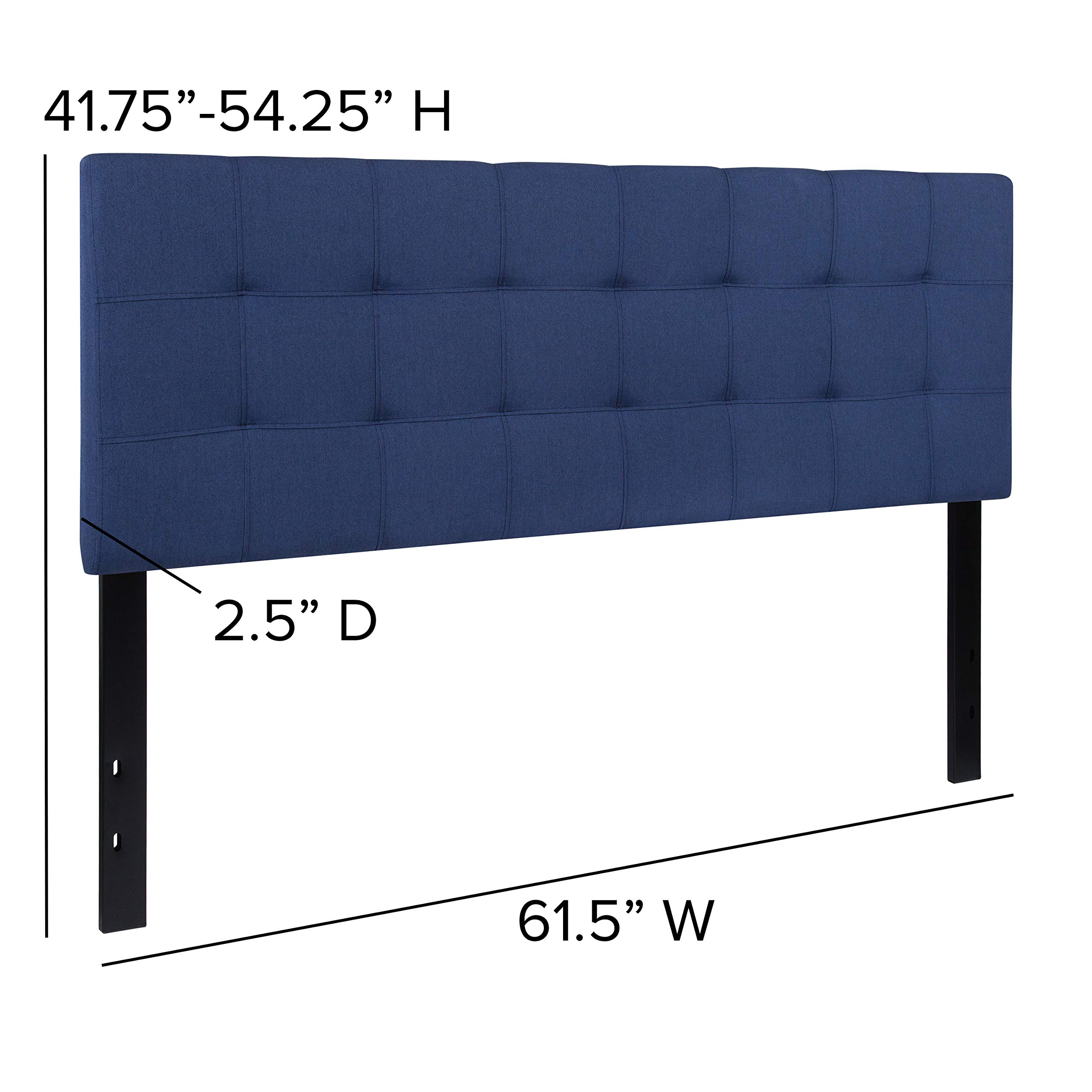 Flash Furniture Bedford Tufted Upholstered Queen Size Headboard - Navy Fabric Upholstered Bed Frame Headboard for Master Bedroom, Guest Room & Home Decor