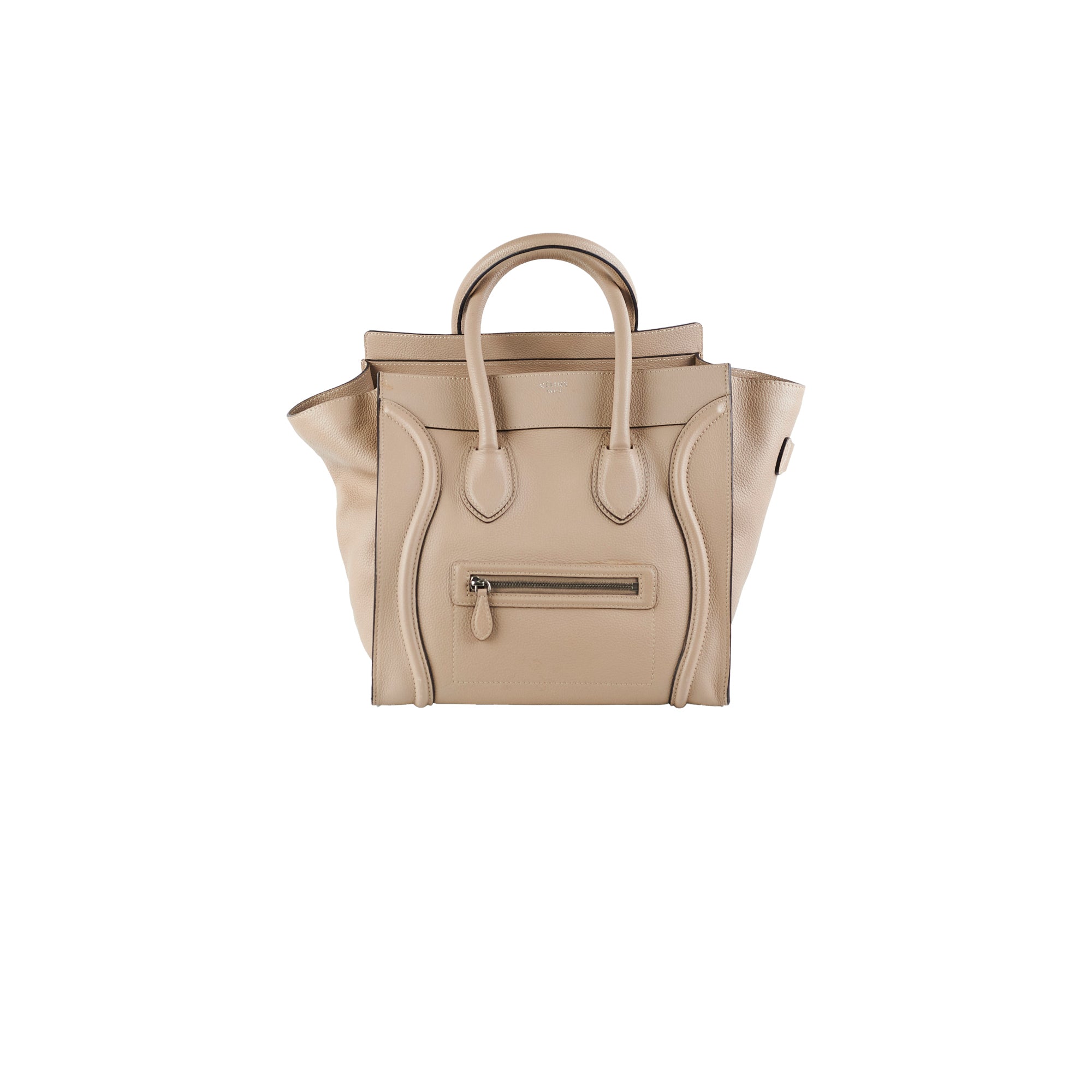 Celine Micro Luggage Tote Bag in Beige | Premium Leather Handbag for Women | Perfect for Work, Travel & Everyday Use