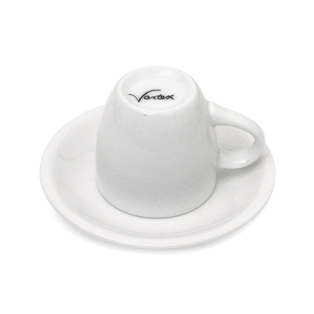 Premium White Espresso Cup & Saucer Set - 3.5oz Ceramic Bowl Style - Perfect for Home, Cafe, and Restaurant Use
